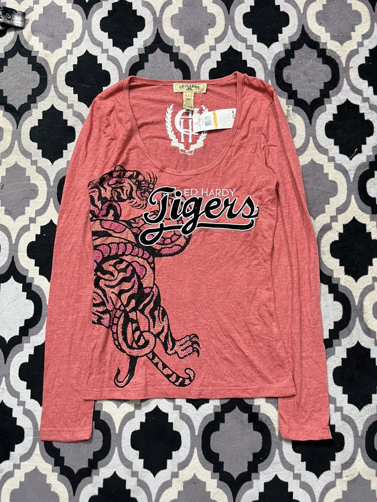 Ed Hardy 2000s ed hardy champs tiger glitter y2k longsleeve tshirt Size US S / EU 44-46 / 1 - 1 Thumbnail
