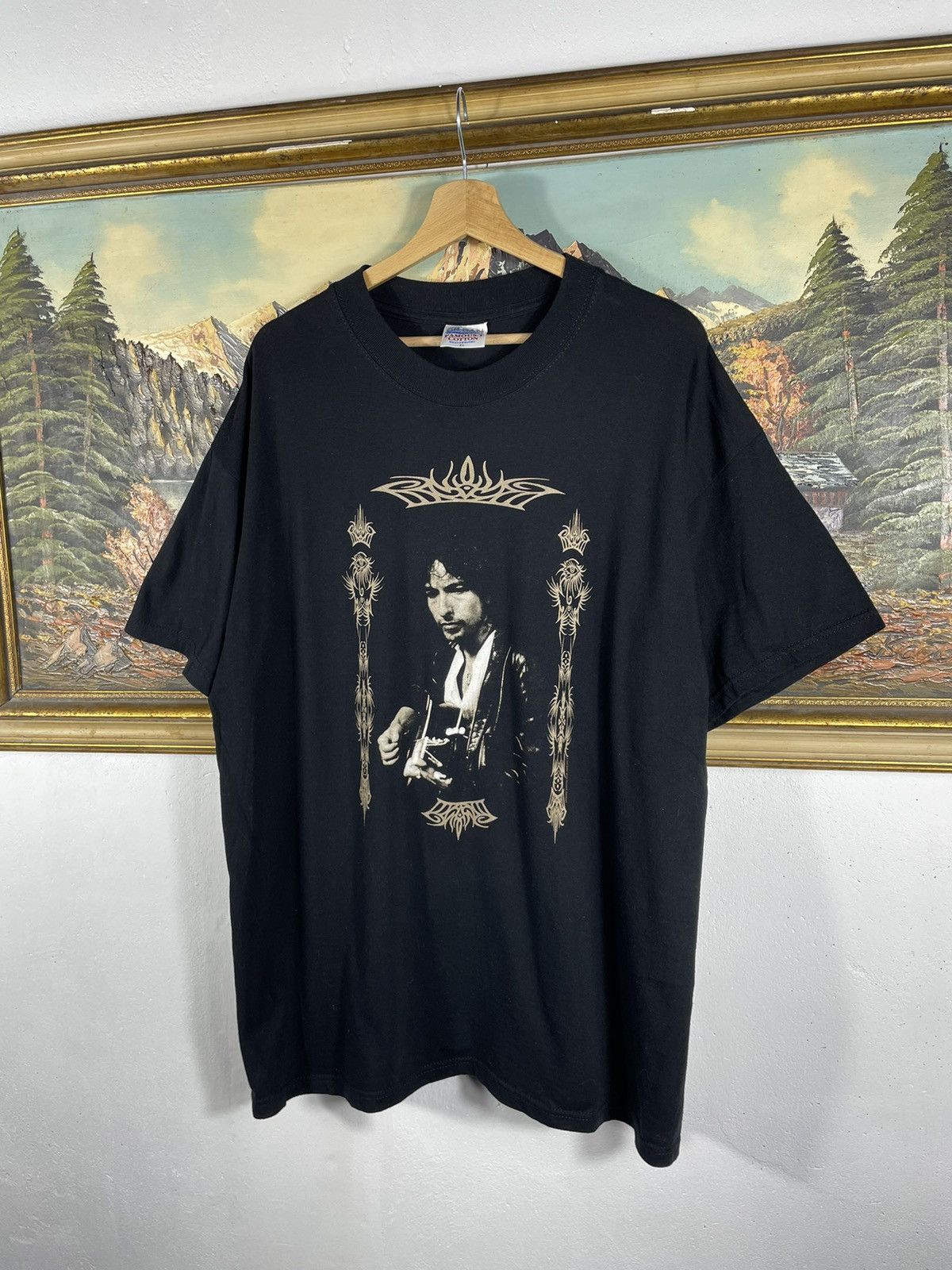 Band Tees × Vintage Vintage Retro 90s Bob Dylan Black T-shirt Tees Size US XL / EU 56 / 4 - 2 Thumbnail