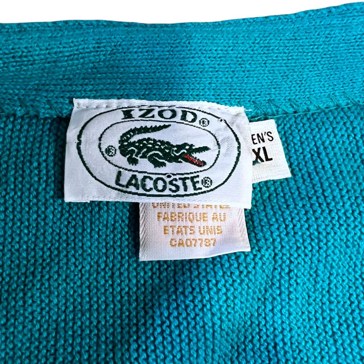 Lacoste × Vintage Vintage 90s Lacoste Cardigan Knit Sweatshirt Made In USA Size US XL / EU 56 / 4 - 3 Thumbnail