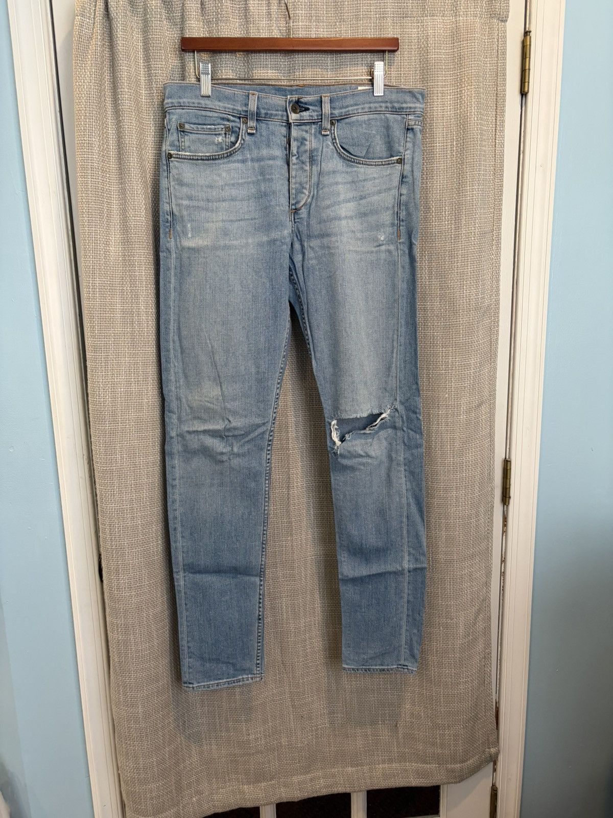 Rag & Bone Standard Issue Fit 1 Distressed Blue Denim Jean