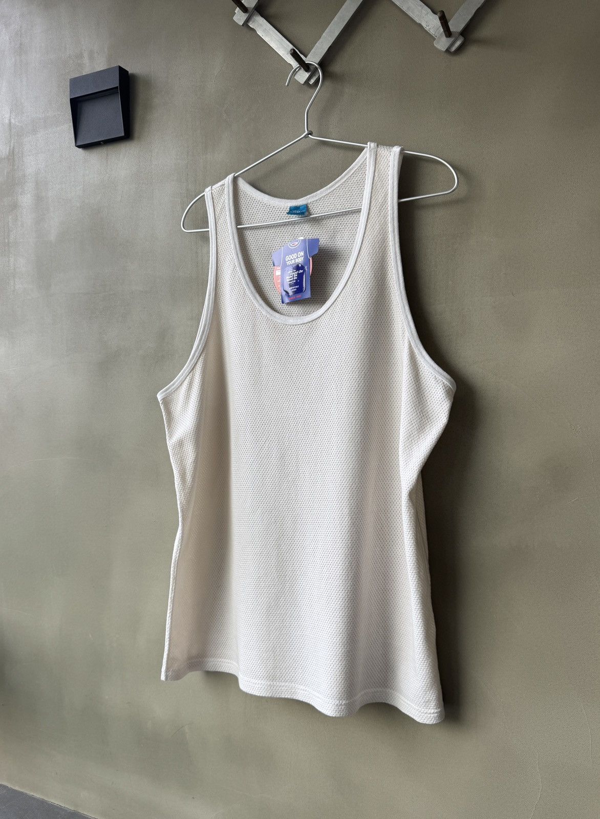 Japanese Brand Good On Japan Made Mesh Fabric USA Cotton Mens Tank Top sz L Size US L / EU 52-54 / 3 - 7 Thumbnail