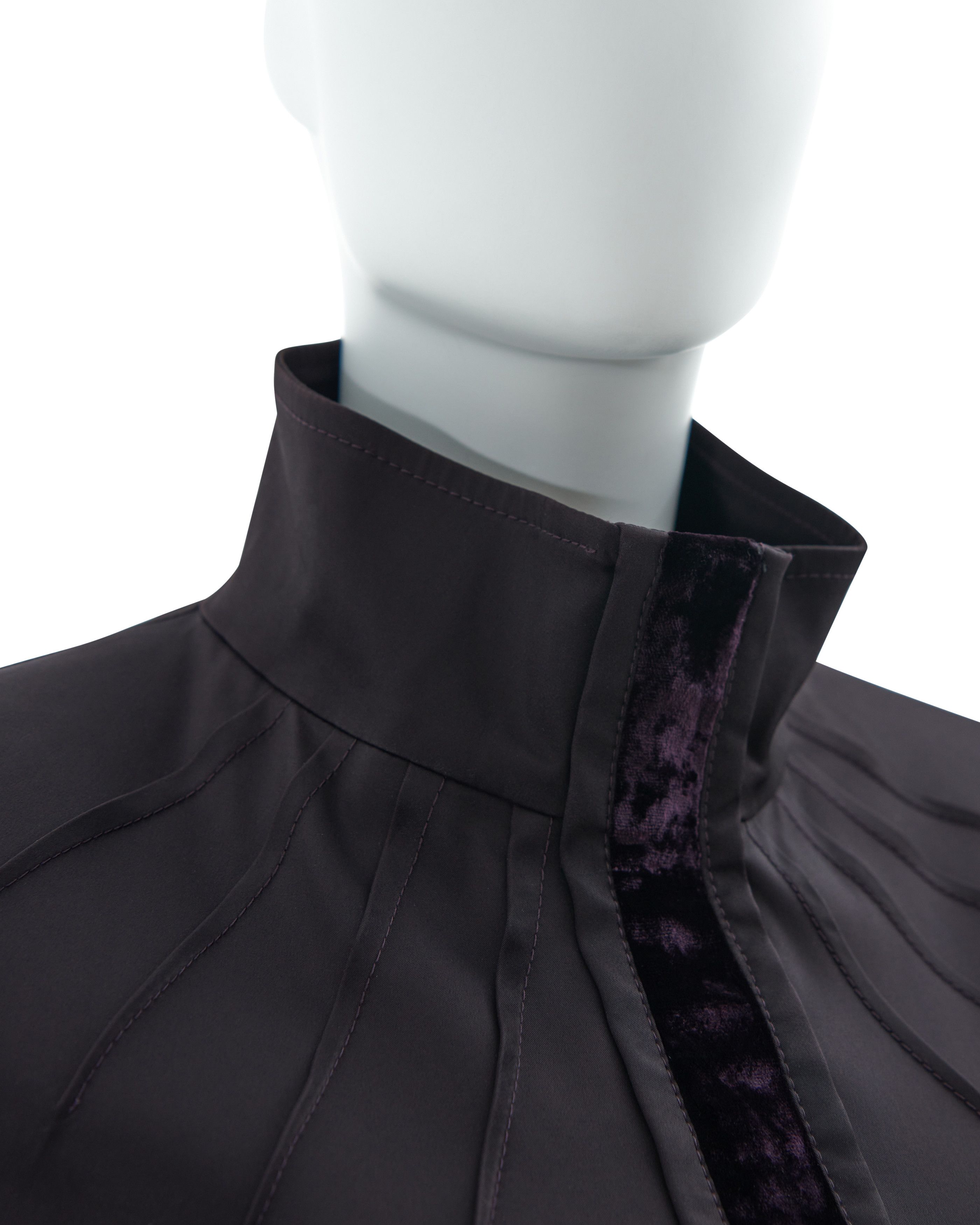Gucci by Tom Ford F/W 2004 aubergine silk taffeta three pieces set Size S / US 4 / IT 40 - 13 Thumbnail