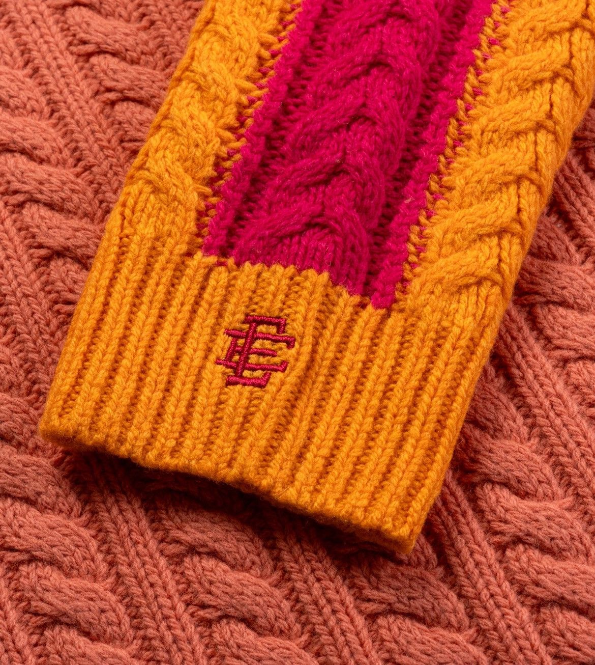 Eric Emanuel Eric Emanuel EE cable knit pink & magenta sweater large Size US L / EU 52-54 / 3 - 2 Thumbnail