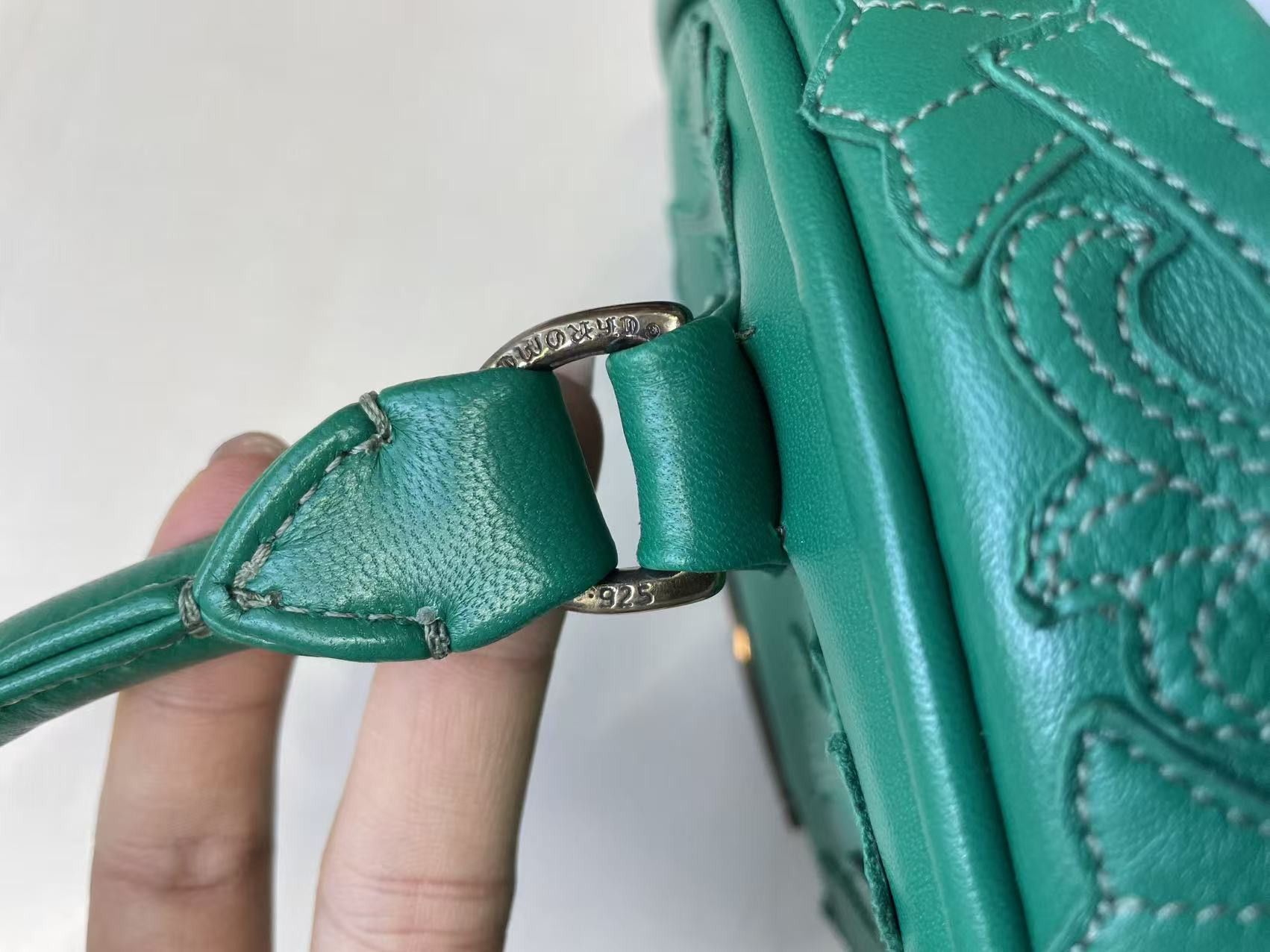 Chrome Hearts Chrome Hearts Leather Cross Patch Green Mini Gym Bag Size ONE SIZE - 15 Thumbnail