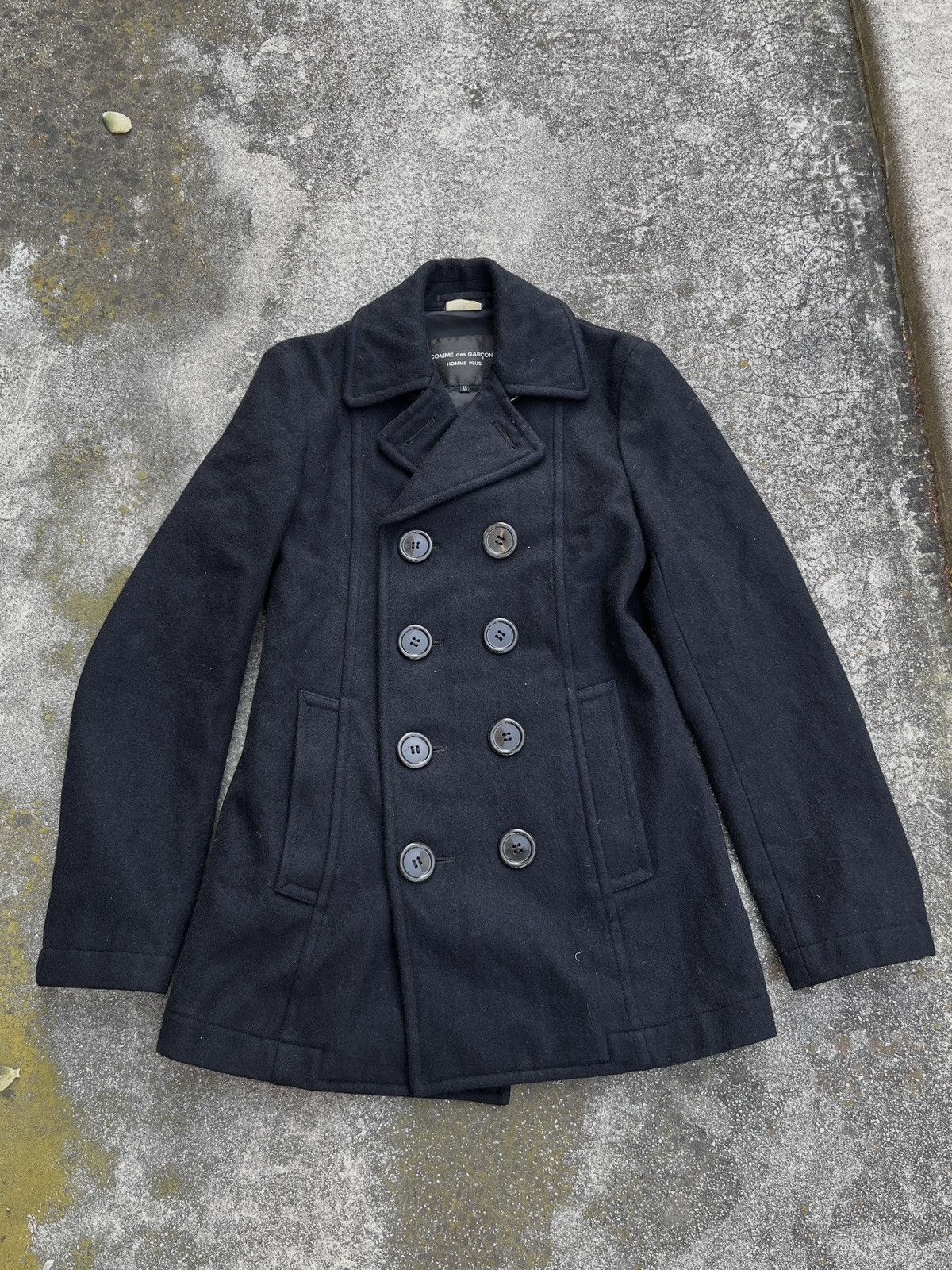 image of Archival Clothing x Comme Des Garcons Homme Plus Coat in Navy, Men's (Size Small)