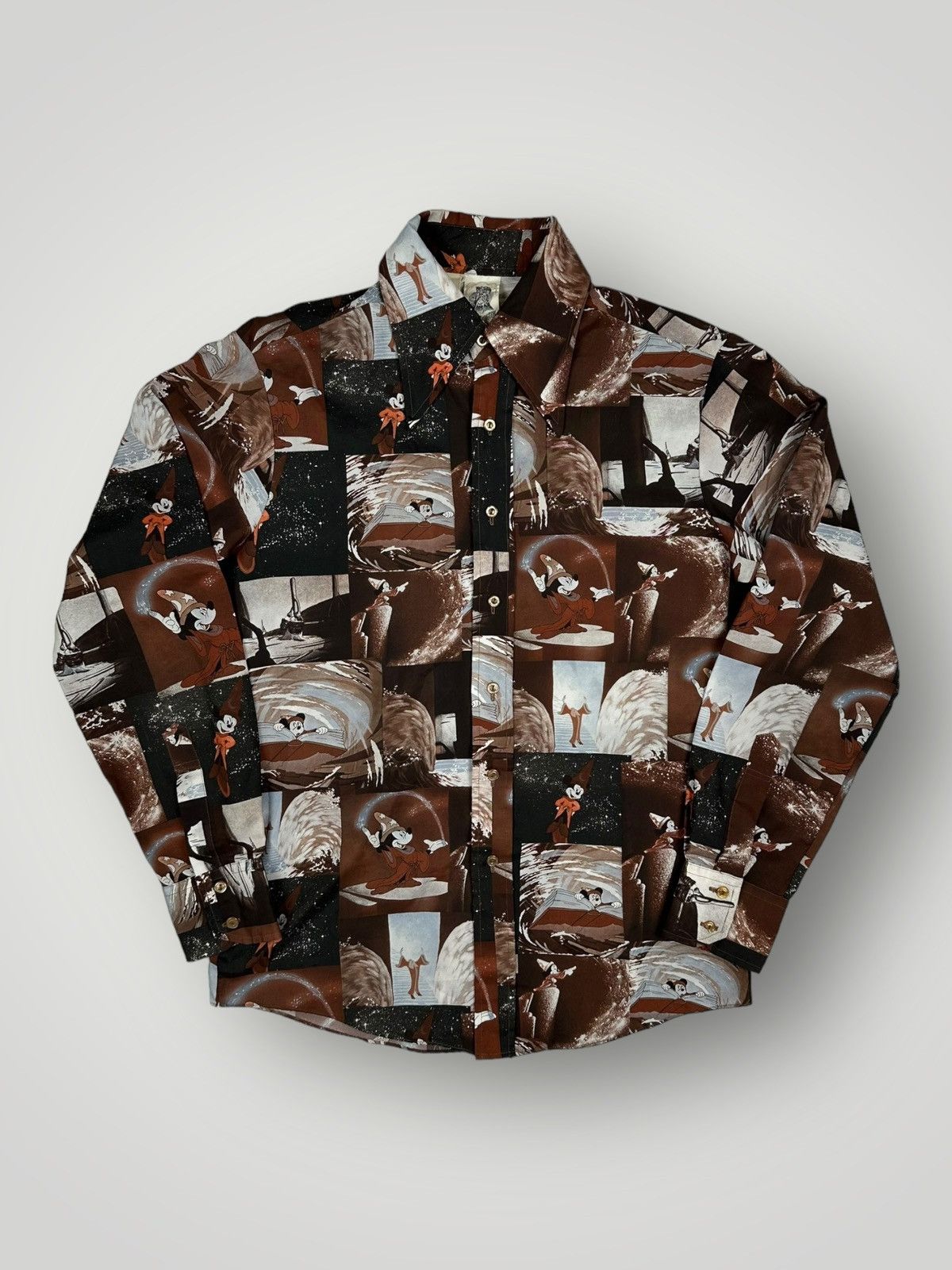 Kennington Ltd. × Vintage Vintage 70s Kennington Disney Disco Shirt Fantasia Mickey Size US S / EU 44-46 / 1 - 1 Thumbnail
