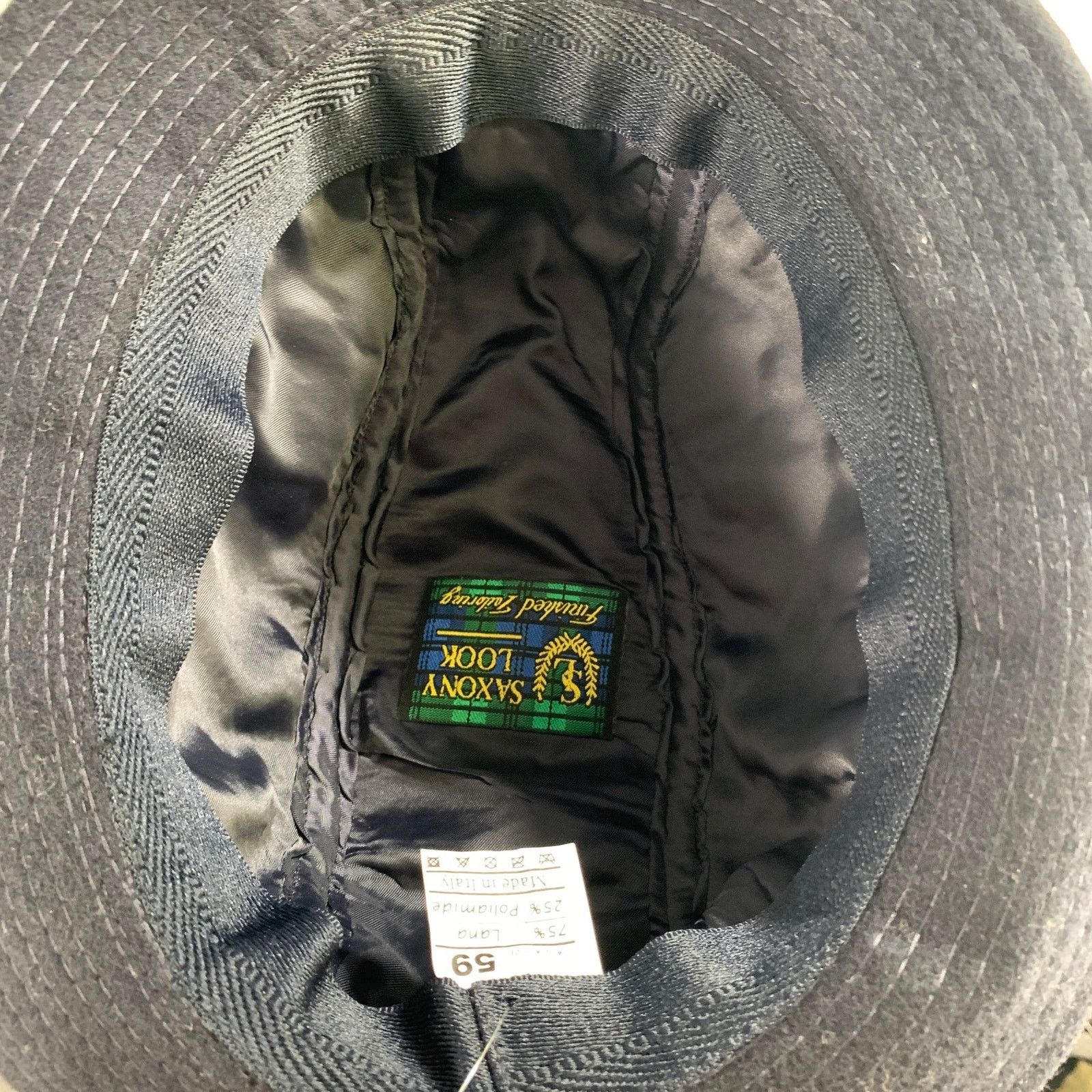 Other SAXONY LOOK Size L Navy Indigo Solid Wool Blend Hats Size ONE SIZE - 6 Thumbnail
