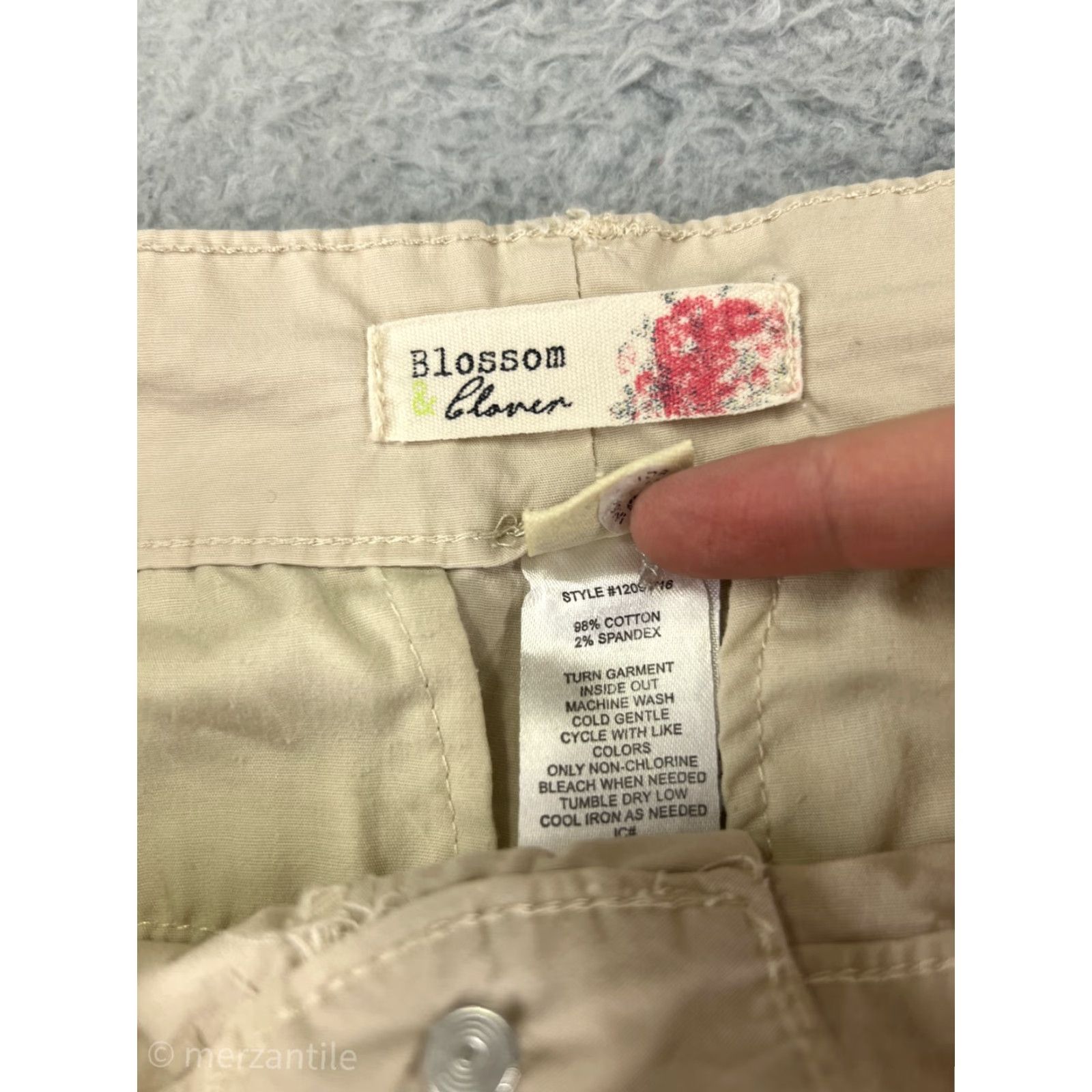 Vintage Blossom & Clover Pants Womens 6 Beige Cargo Jogger Bush Pockets Ankle Tie Size 28" / US 6 / IT 42 - 5 Thumbnail