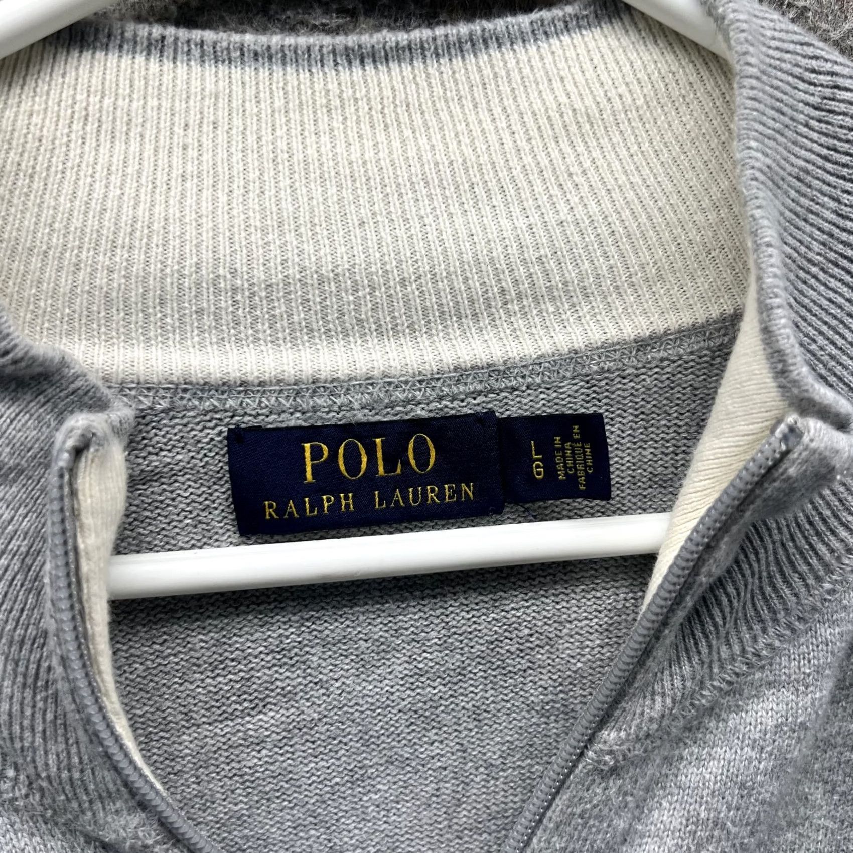 Polo Ralph Lauren Polo Ralph Lauren Sweater Mens L Gray Full Zip Mock Neck Knit Pony Logo Bomber Size US L / EU 52-54 / 3 - 6 Thumbnail