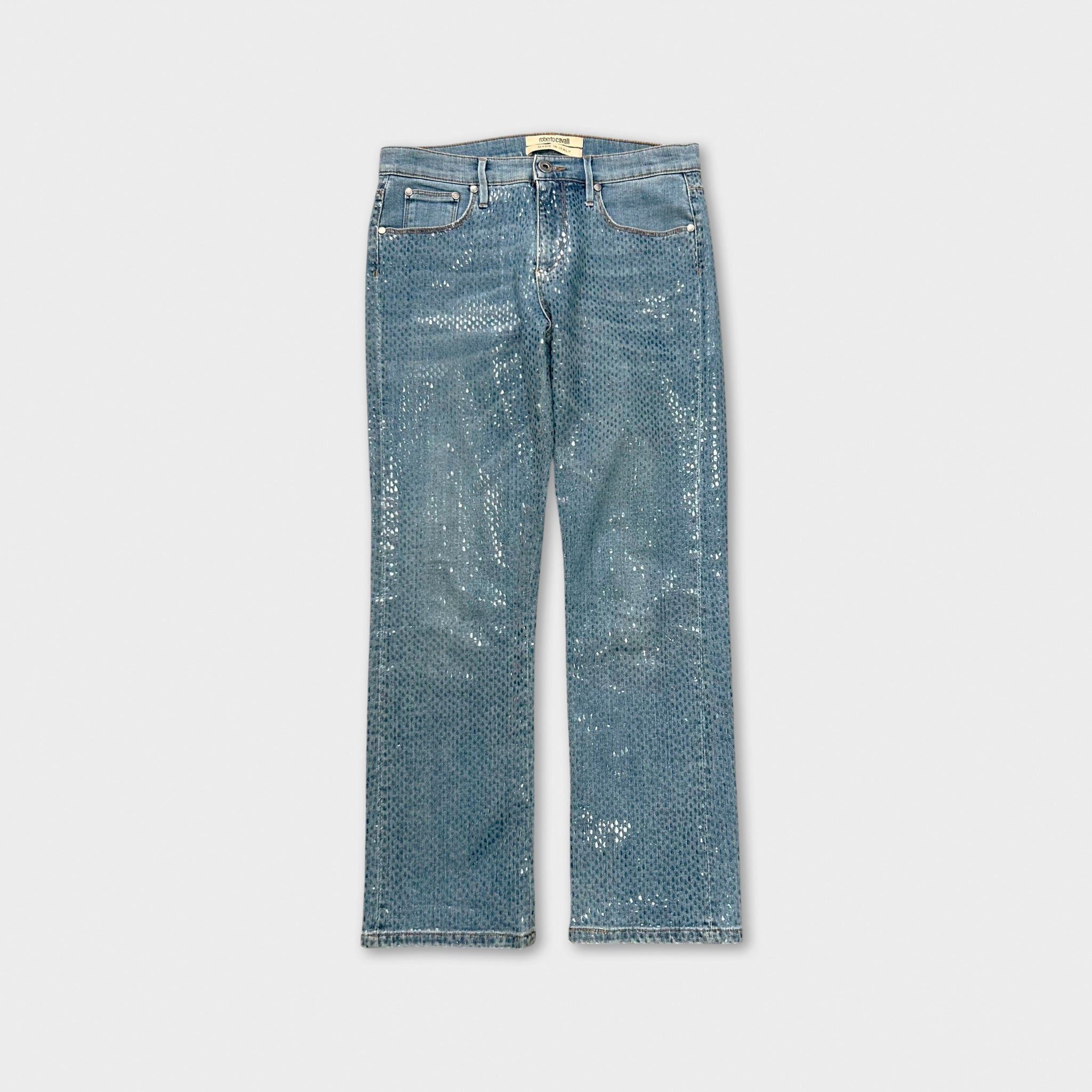 Roberto Cavalli Roberto Cavalli 2000s Snakeskin Texture Jeans Size 30" / US 8 / IT 44 - 1 Thumbnail