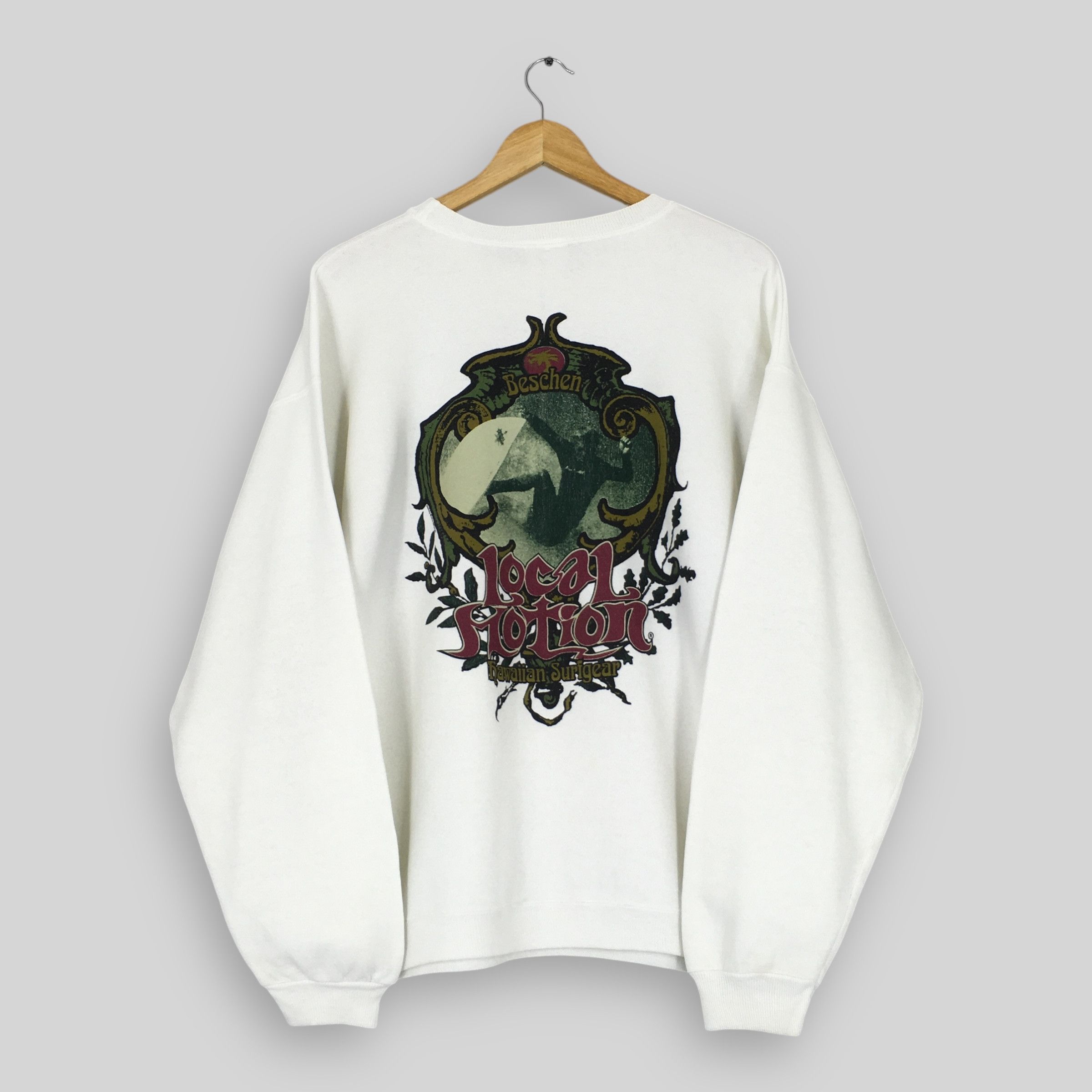 Vintage 90s Local Motion Hawaii White Sweatshirt Large