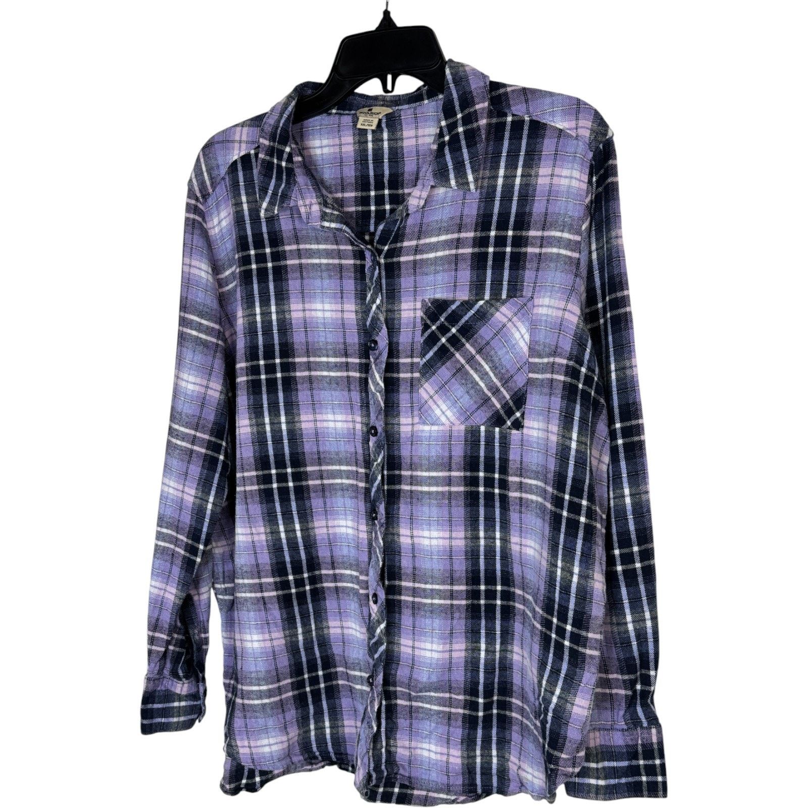 Other Woolrich Plaid Flannel Shirt XXL Purple Black Long Sleeve Size XXL / US 16-18 / IT 52-54 - 9 Thumbnail
