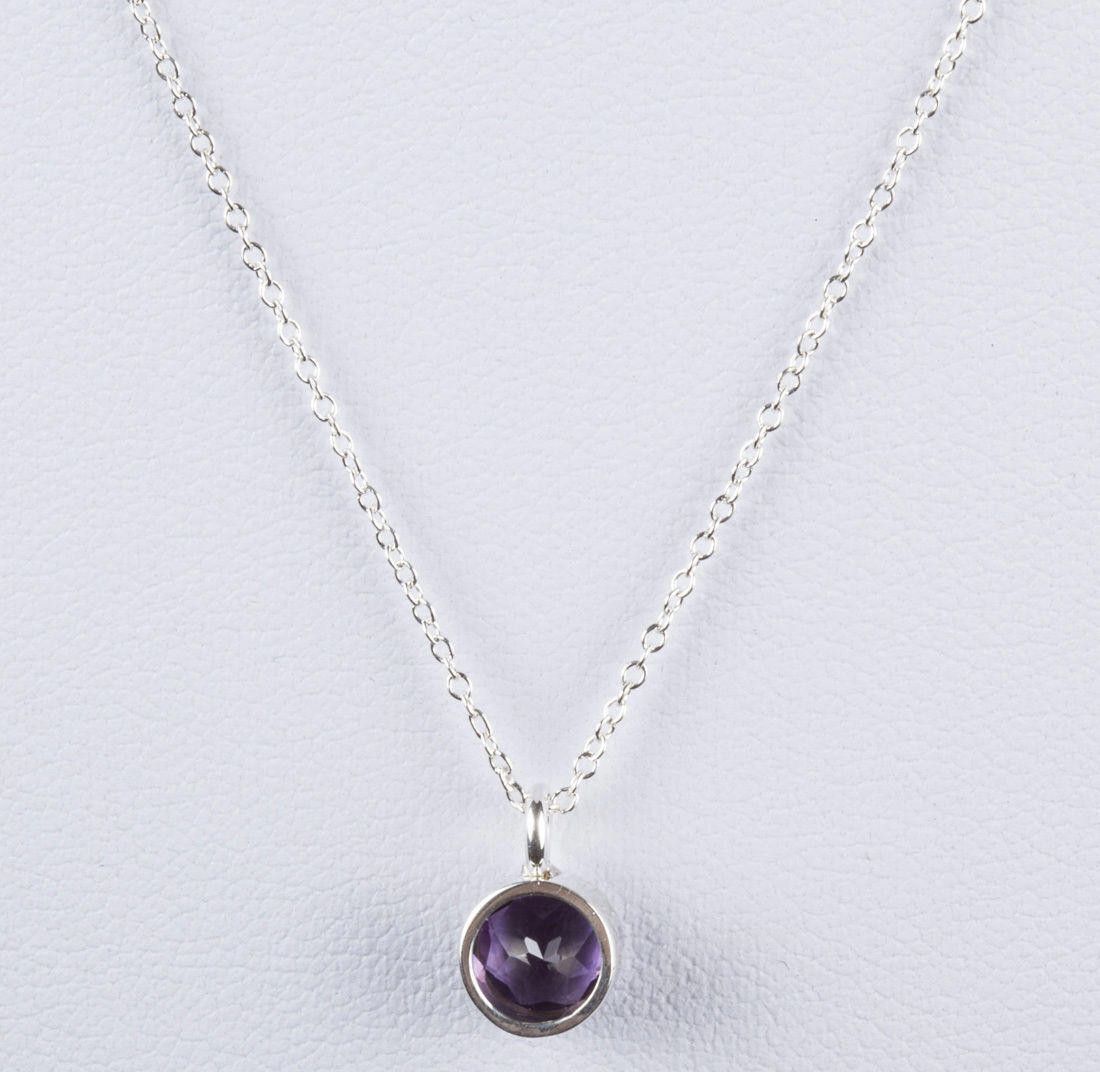Designer Sterling Silver Faceted Amethyst Astrology Pendant& Necklace Size ONE SIZE - 3 Thumbnail