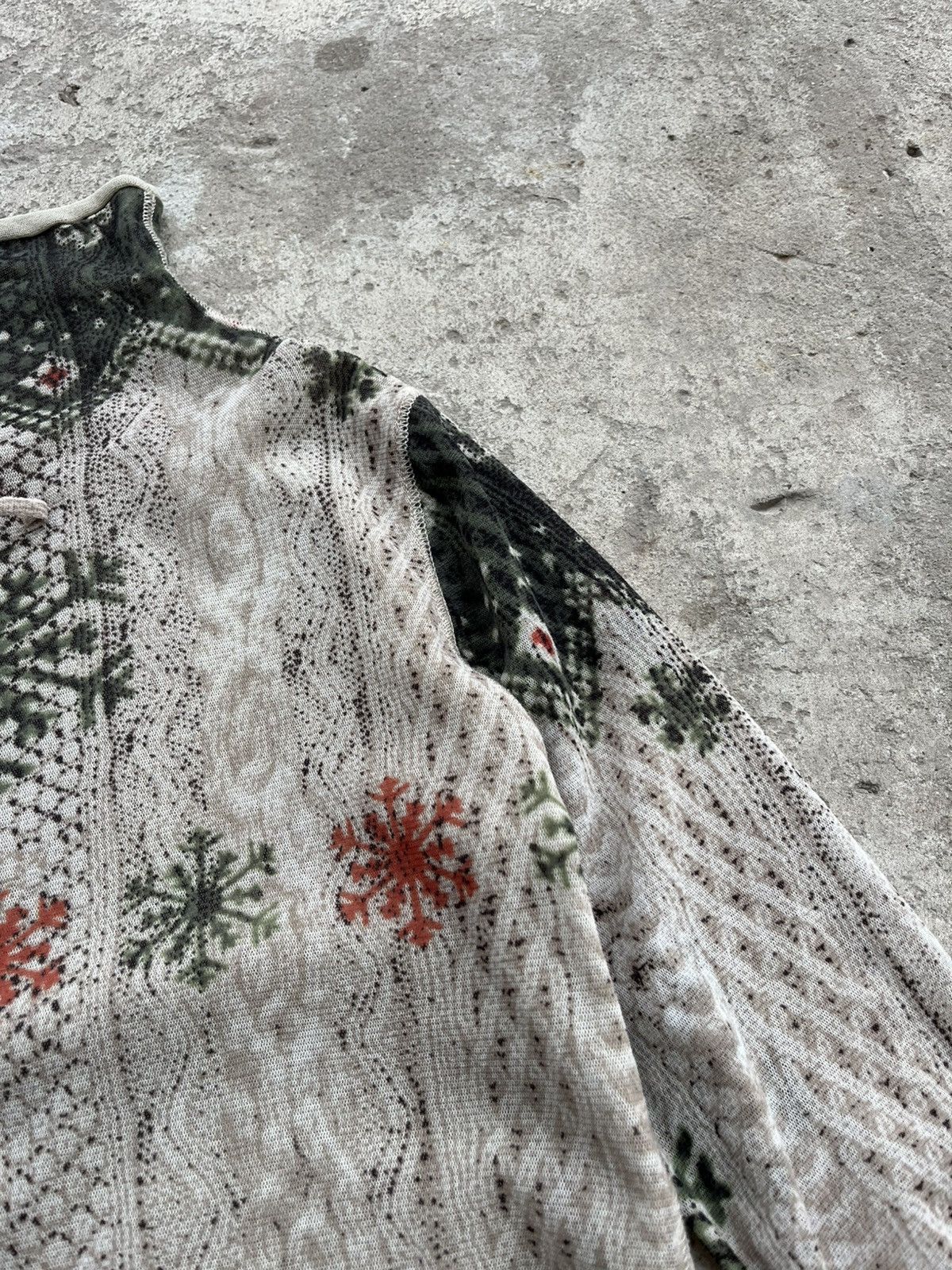 Jean Paul Gaultier Jean Paul Gaultier Vintage Mesh Top Snowflake Printed Blouse Size M / US 6-8 / IT 42-44 - 22 Thumbnail