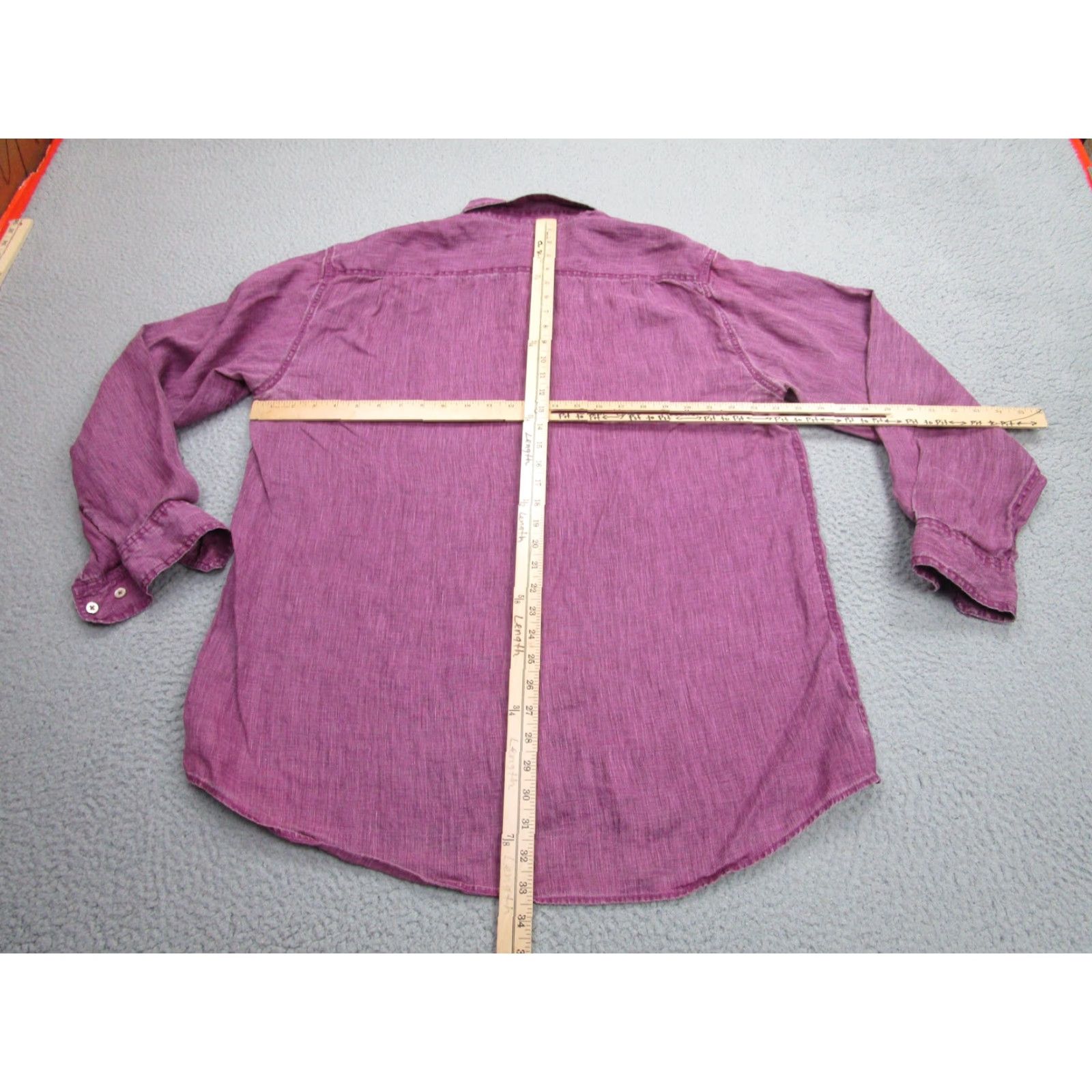 Vintage Martin Gordon Shirt Mens XL Purple 100% Linen Long Sleeve Old Money Quiet Luxury Size US XL / EU 56 / 4 - 6 Thumbnail