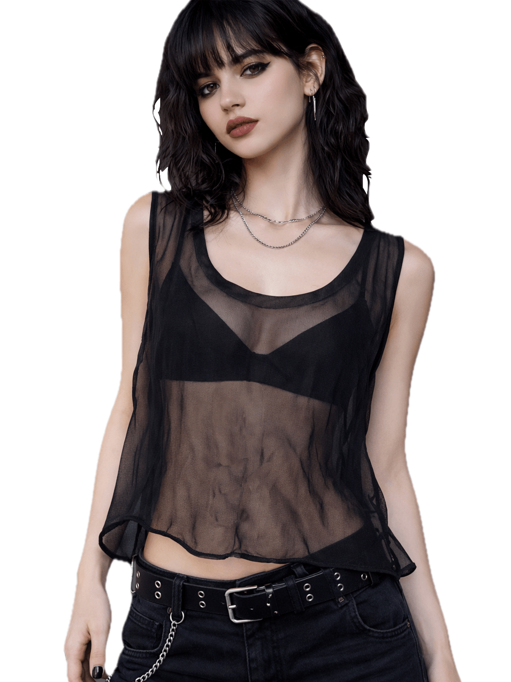 Vintage Black Sheer Sleeveless Top Size ONE SIZE - 1 Thumbnail