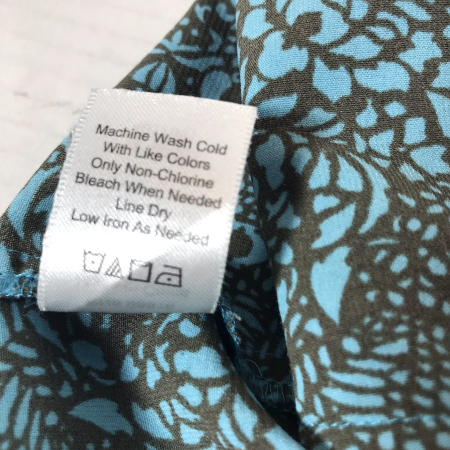 Coldwater Creek Coldwater Creek Teal/Brown Floral Geometric Drawstring Pants Womens Size S/8 Ankle Casual Lightweight Size 28" / US 6 / IT 42 - 6 Thumbnail