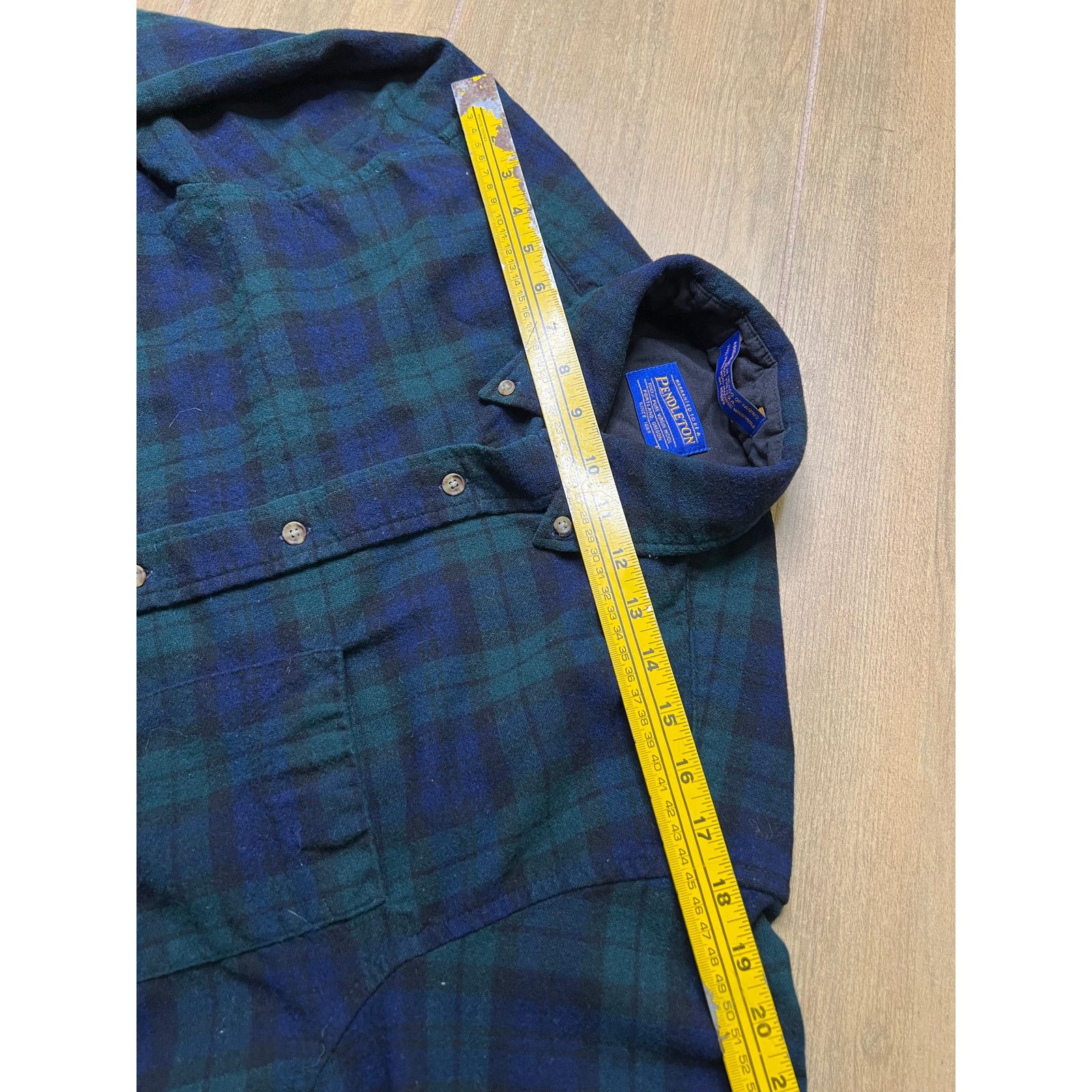 Pendleton Vintage Pendleton Blue Green Plaid Virgin Wool Shirt Mens S Size US S / EU 44-46 / 1 - 11 Thumbnail