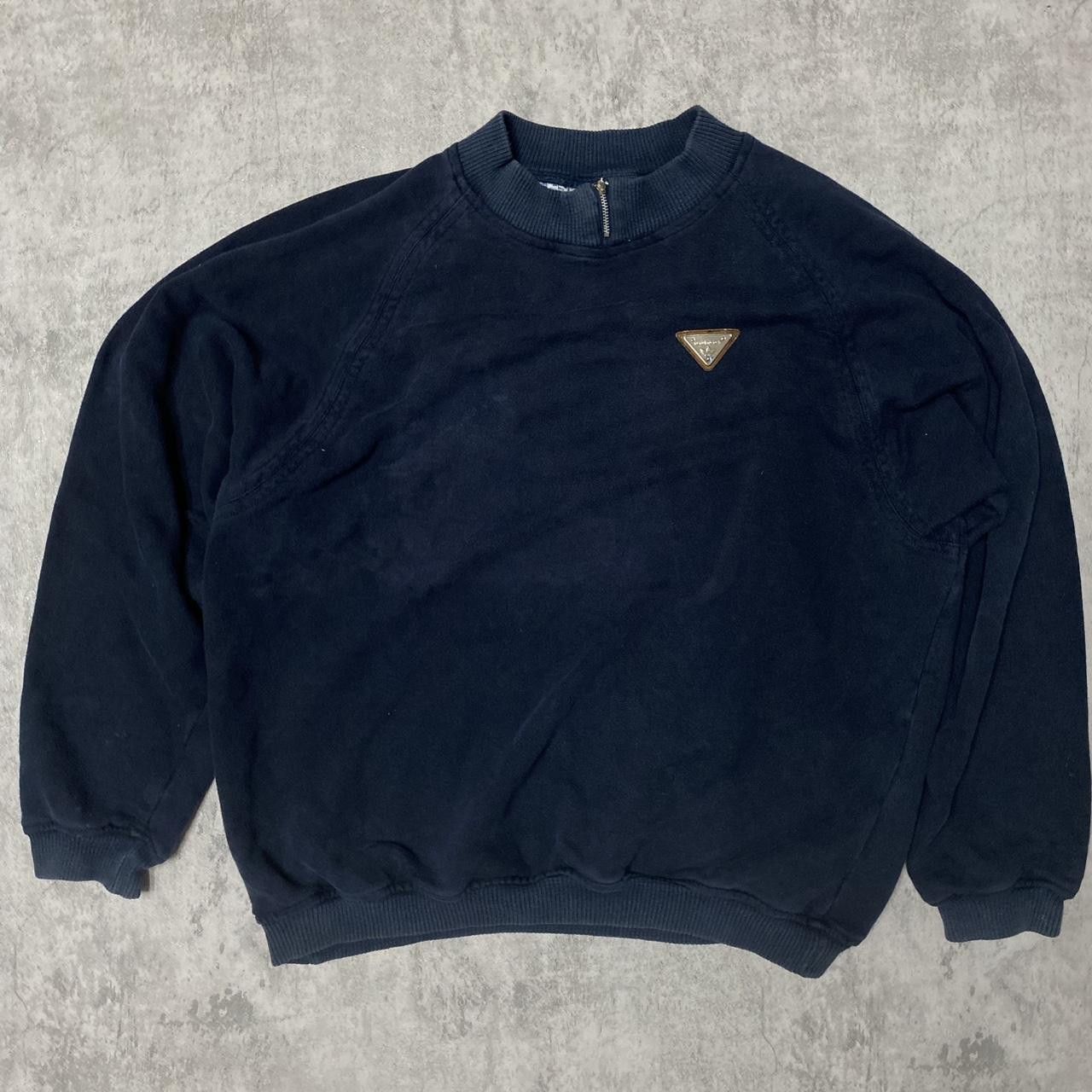 Adidas Navy Adidas quarter zip sweatshirt with gold logo Size US M / EU 48-50 / 2 - 1 Thumbnail