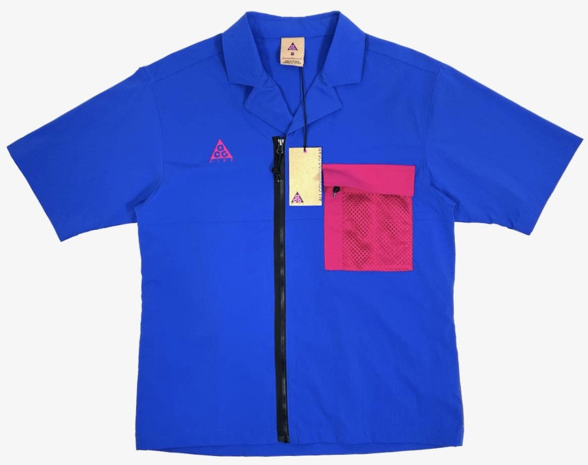 Nike ACG Size M Men’s Nike ACG Short Sleeve Shirt Royal/Sport Fuchsia Size US M / EU 48-50 / 2 - 1 Thumbnail