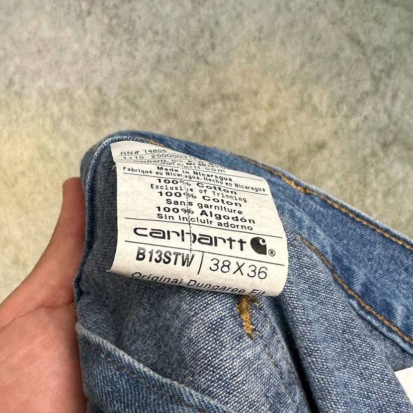 Carhartt × Vintage Vintage 90s Carhartt Carpenter Pants 38 x 34 Blue Work Wear Size US 38 / EU 54 - 9 Thumbnail