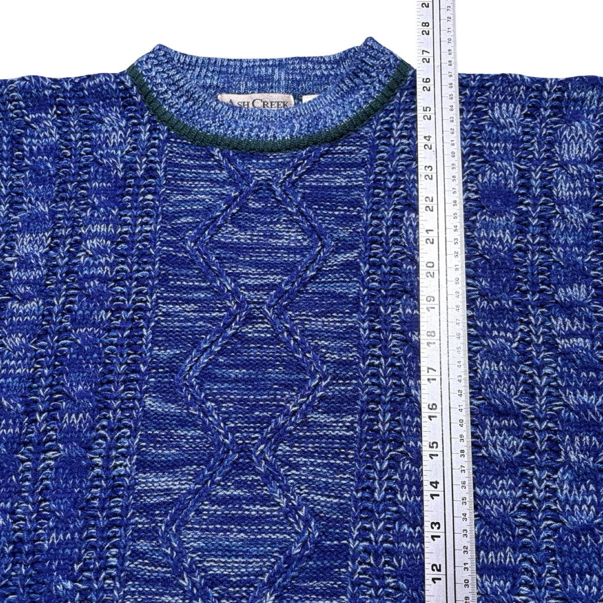 Other Ash Creek Geometric Knit Sweater L Blue Black Cotton 90s Size US L / EU 52-54 / 3 - 5 Thumbnail