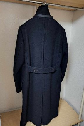 Tom Ford o1sm1stk0124 Leather Trim Double Pea Coat in Black Size US M / EU 48-50 / 2 - 4 Thumbnail