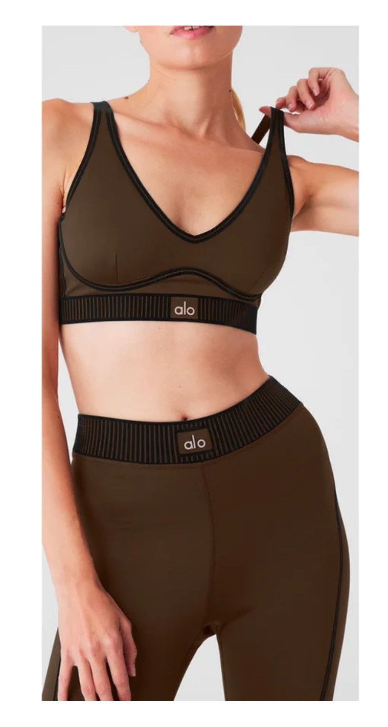 Alo Yoga Alo Yoga | Brown Espresso LINE-UP Bra & Leggings