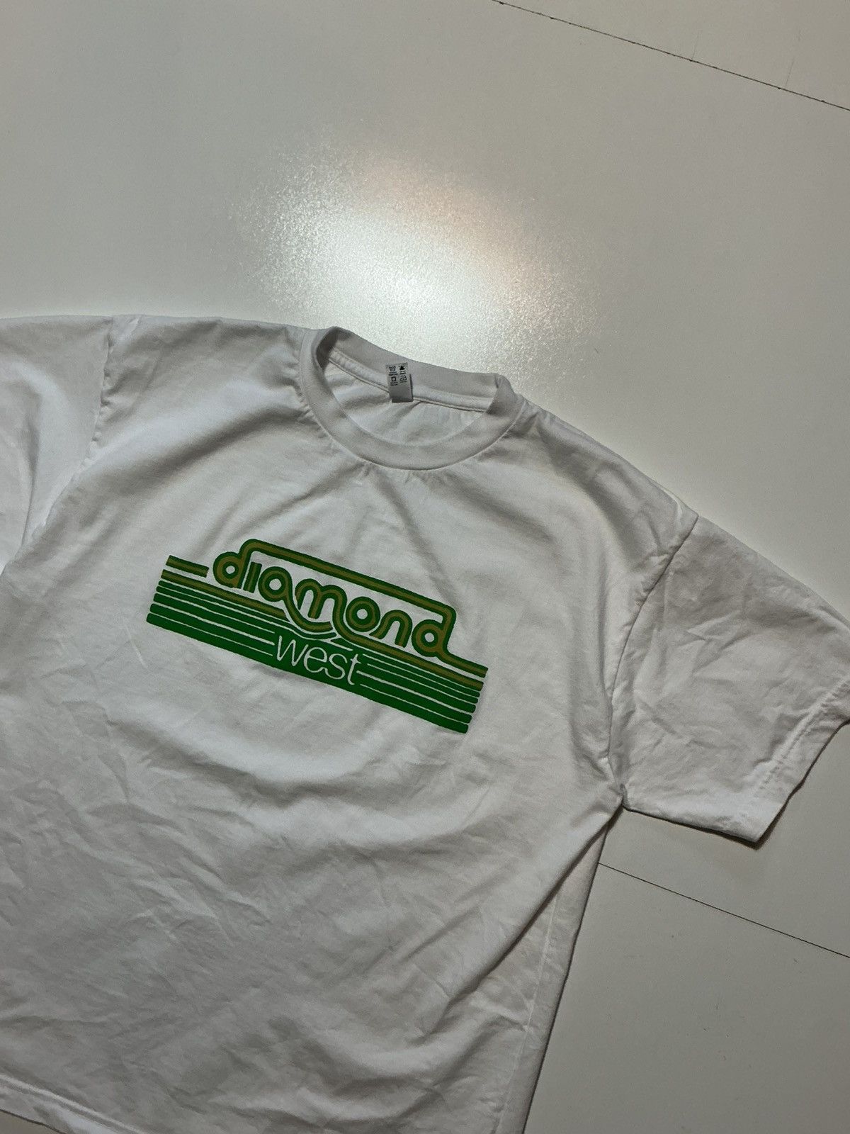 Los Angeles Apparel Diamond West Records Music Sounds Graphic White S/S T-Shirt Size US L / EU 52-54 / 3 - 4 Thumbnail