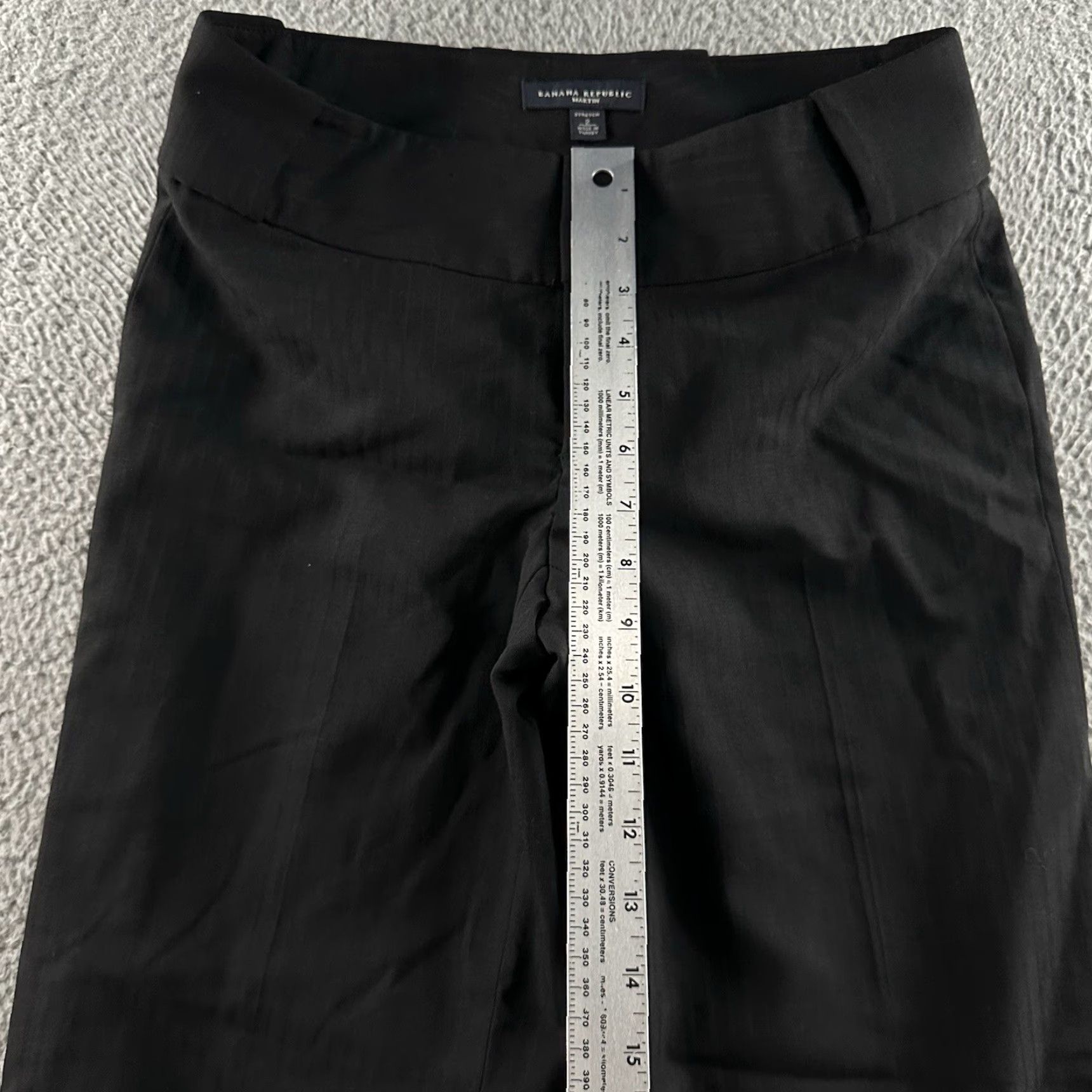 Banana Republic Pants Black Size 2 Martin Fit Career Stretch Wool Blend Dress  Pants Womens