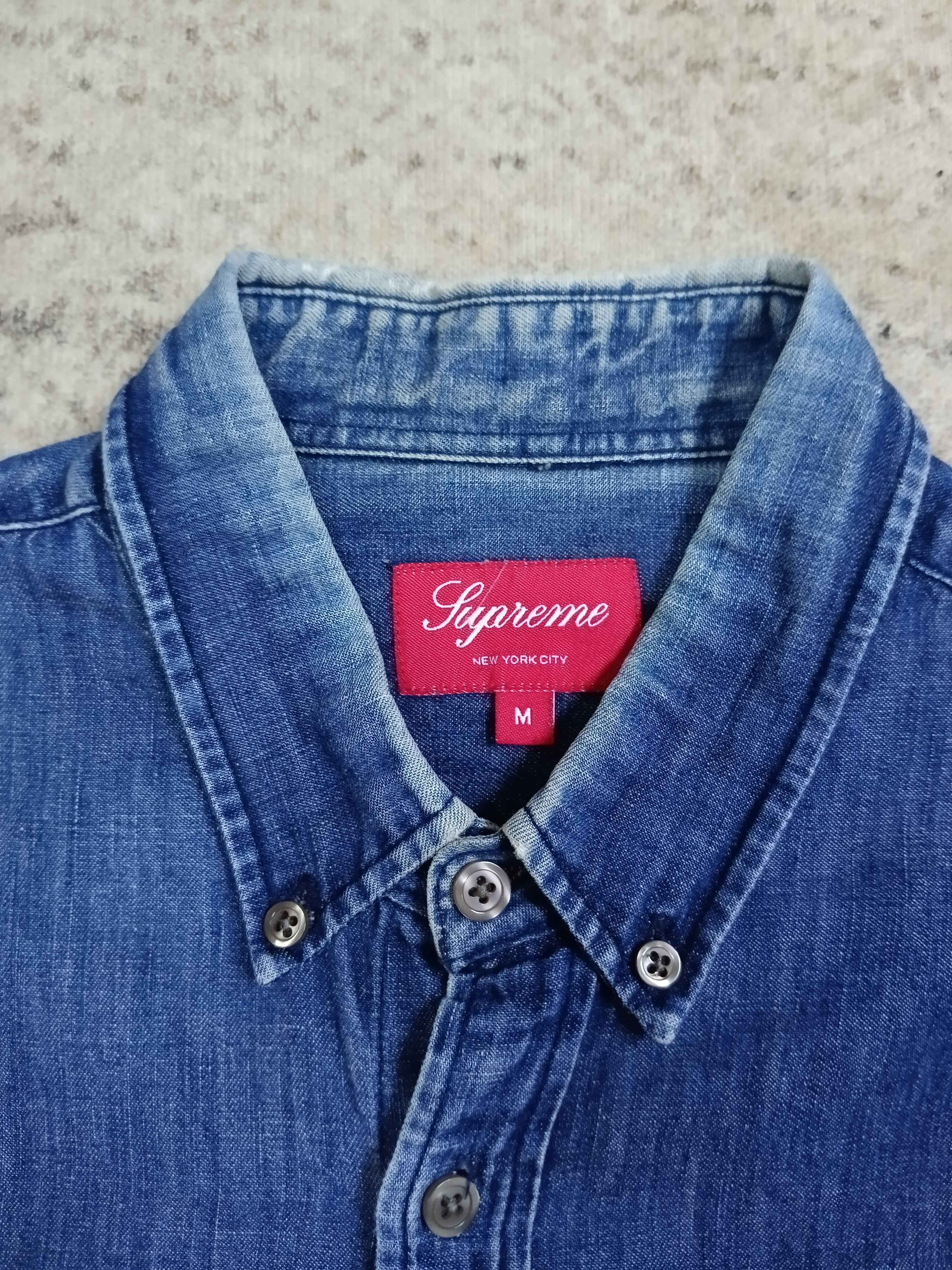 Supreme 0G🔥GRAIL DiSTRESSED DENIM SHIRT SUPREME Size US M / EU 48-50 / 2 - 12 Thumbnail
