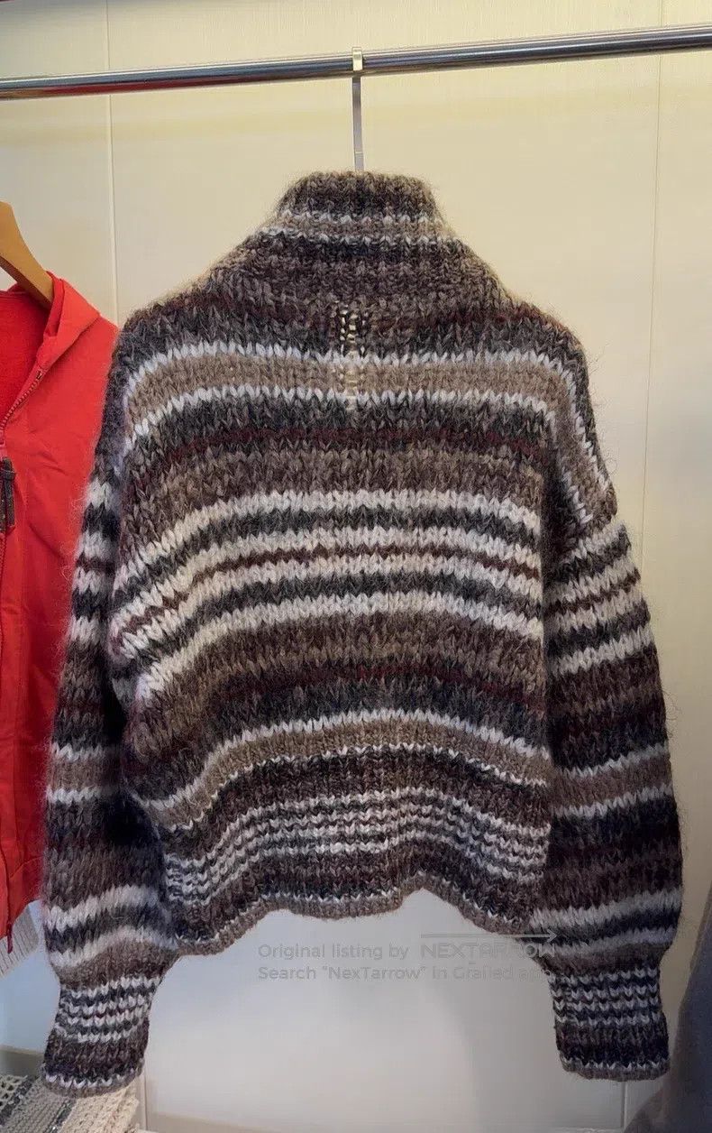 Brunello Cucinelli Brunello Cucinelli Beaded Zipper Decorative Mohair Sweater Size L / US 10 / IT 46 - 5 Thumbnail