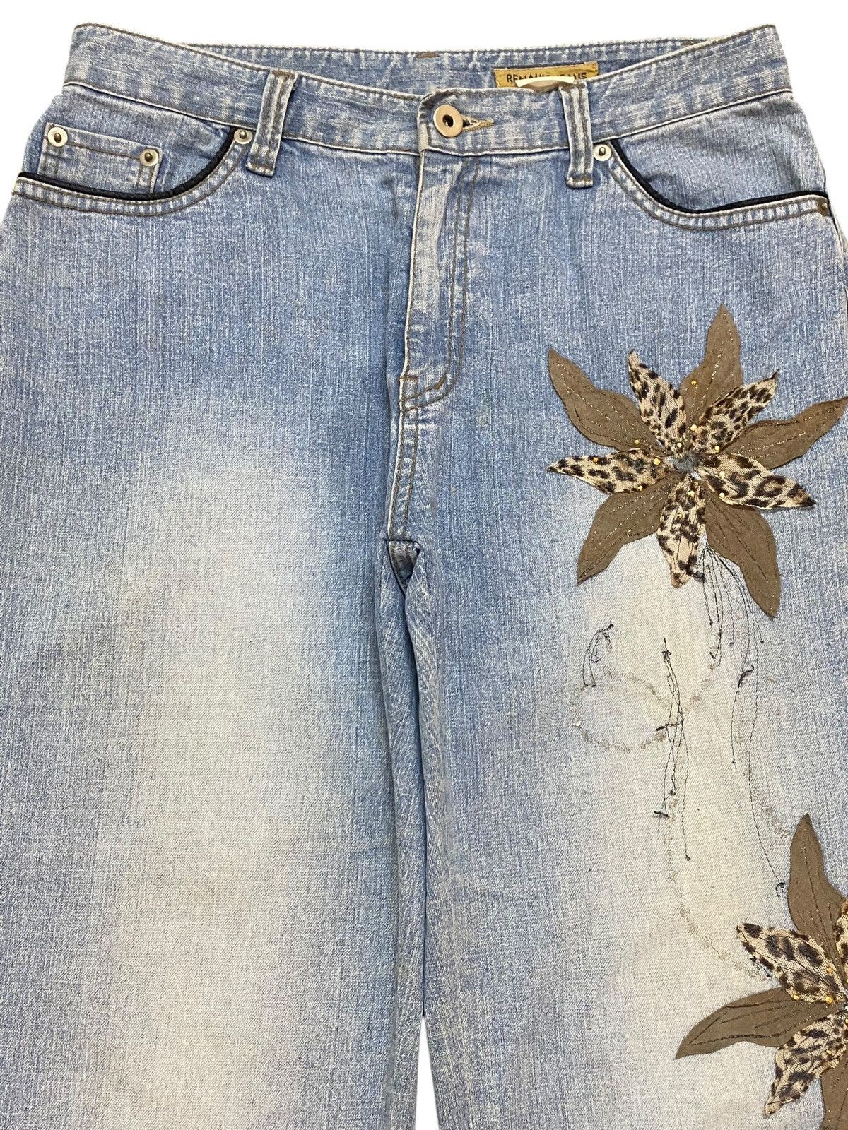 Japanese Brand Vintage Japanese Brands Patched Flare Soft Jeans Size US 29 - 3 Thumbnail