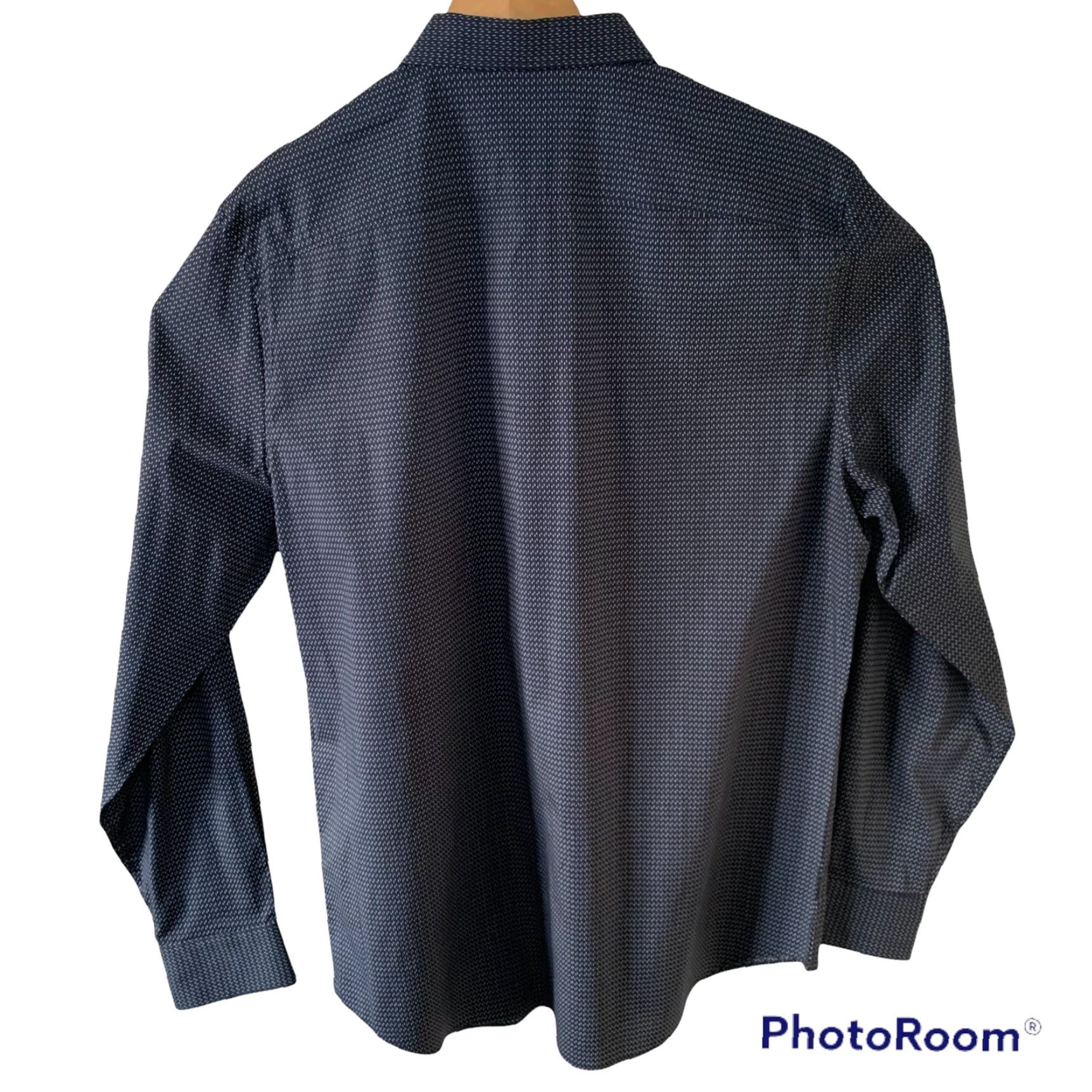 Perry Ellis Perry Ellis Shirt Mens Small Blue Line Print Cotton Stretch Button Up Ink Size US S / EU 44-46 / 1 - 4 Thumbnail