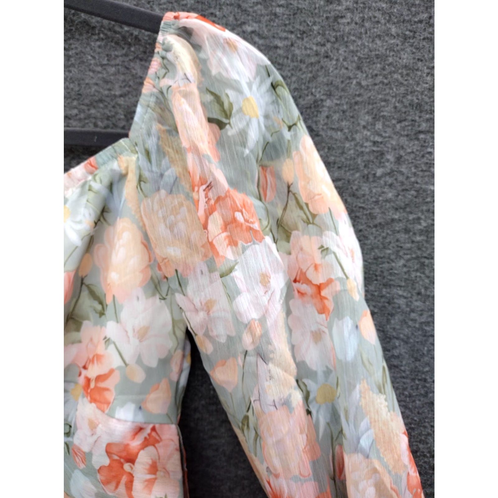 Vintage Lady Romper Mini Dress Floral Printed Puff Sleeve Jumpsuit Size S Size S / US 4 / IT 40 - 6 Thumbnail