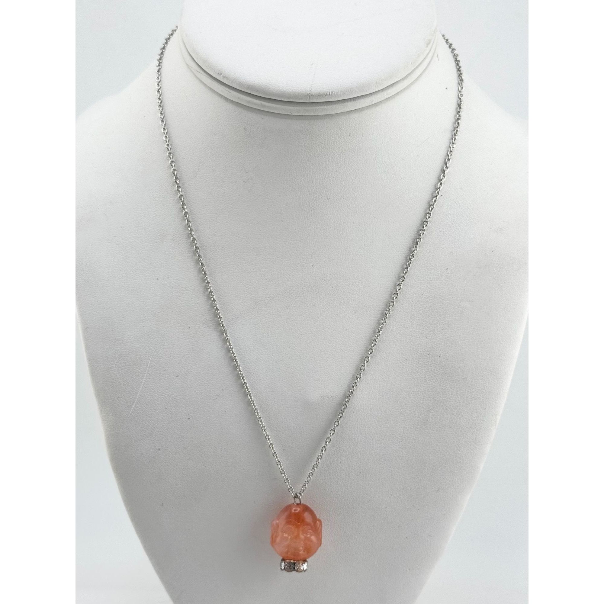Vintage Vintage orange rhinestone Buddha charm necklace Size ONE SIZE - 4 Thumbnail