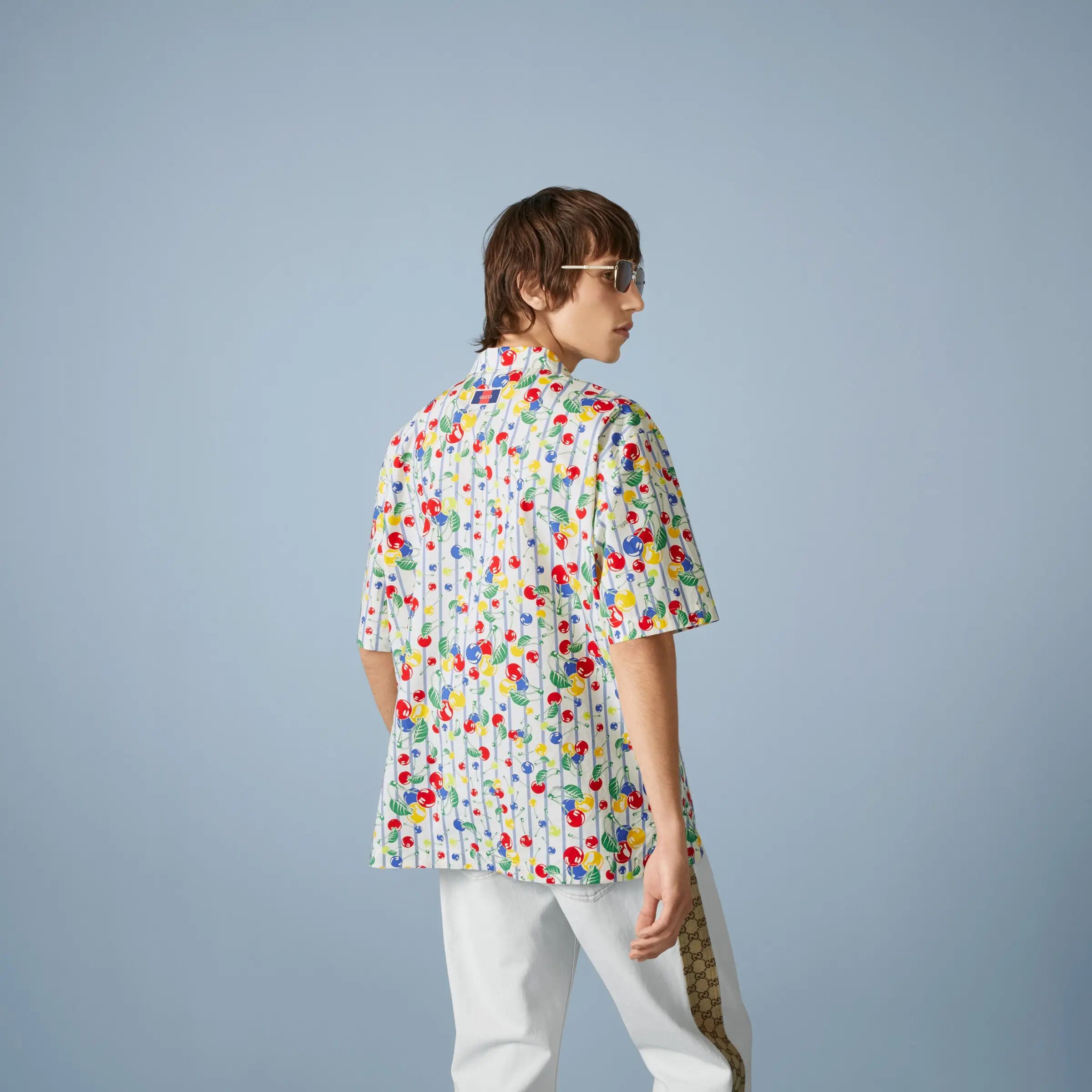 Gucci o1mt1gz0525 Cherries Cotton Bowling Shirt in Multicolor Size US S / EU 44-46 / 1 - 3 Thumbnail