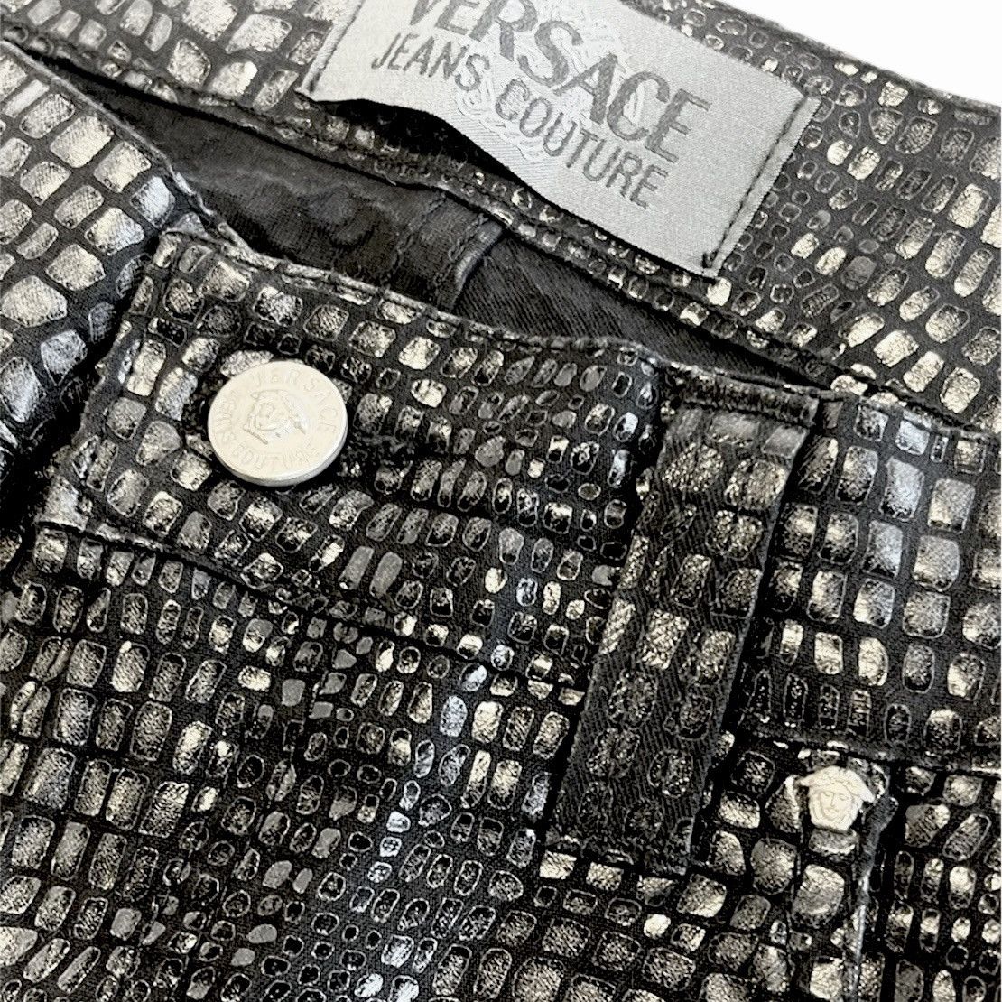 Versace Jeans Couture Vintage Versace Jeans Snakeskin Denim Size US 36 / EU 52 - 3 Thumbnail