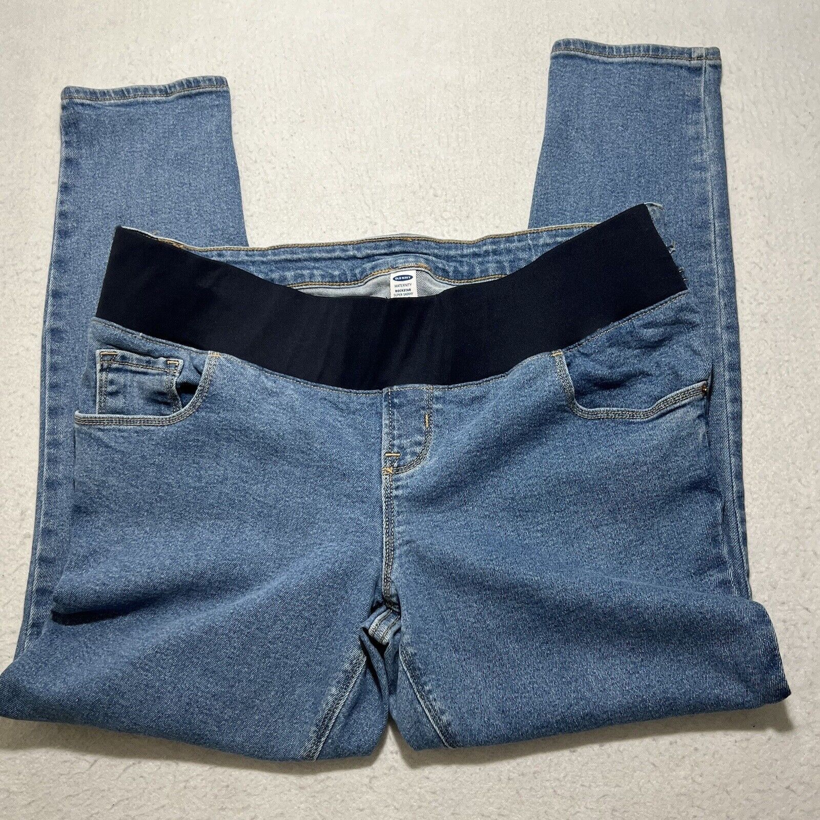 Old Navy Old Navy Rockstar Super Skinny Maternity Denim Blue Jeans Size 36" / US 14 / IT 50 - 1 Thumbnail