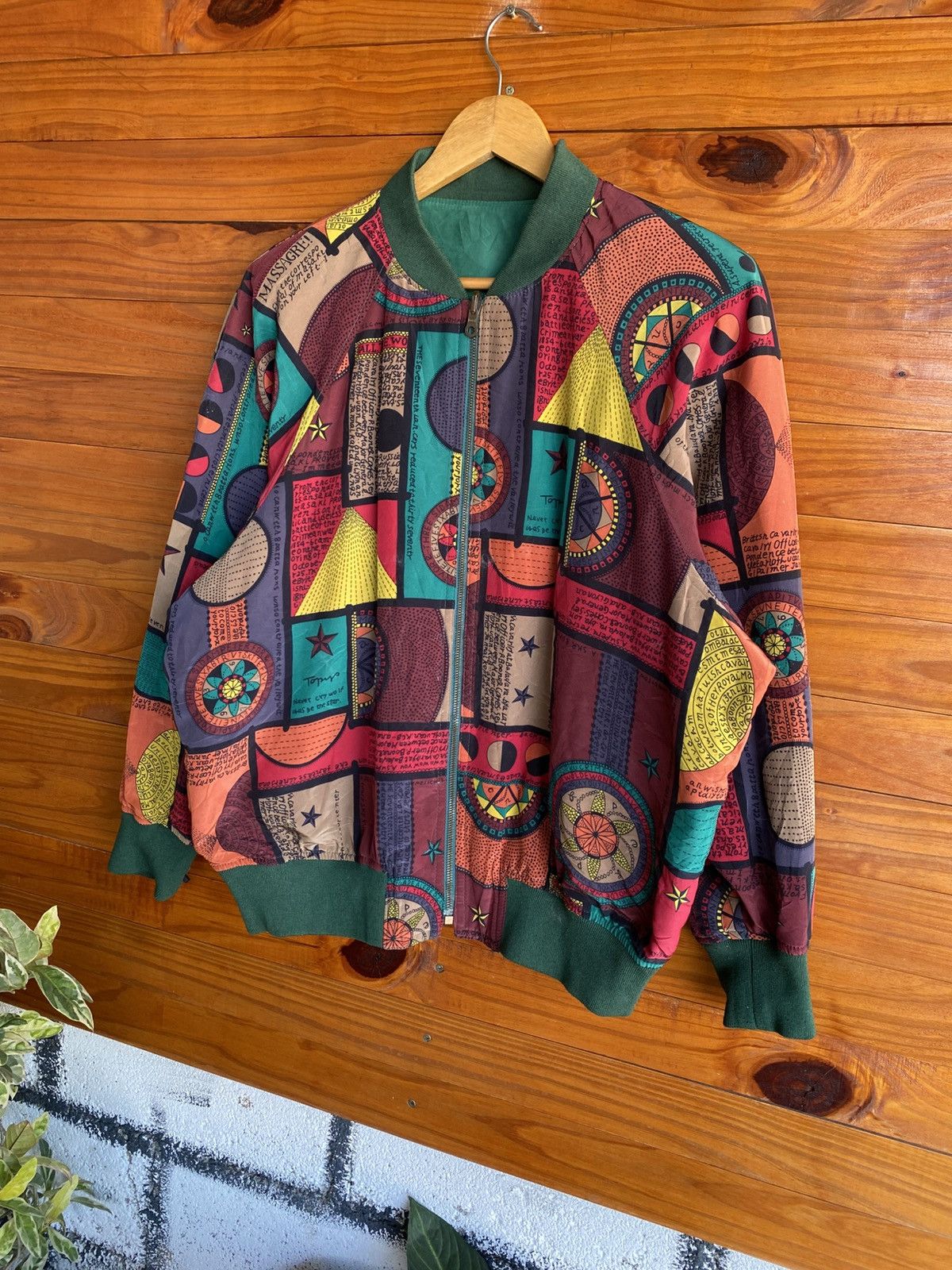 Japanese Brand Vintage Japanese Reversible Bomber Green Flight Jacket Size US L / EU 52-54 / 3 - 6 Thumbnail