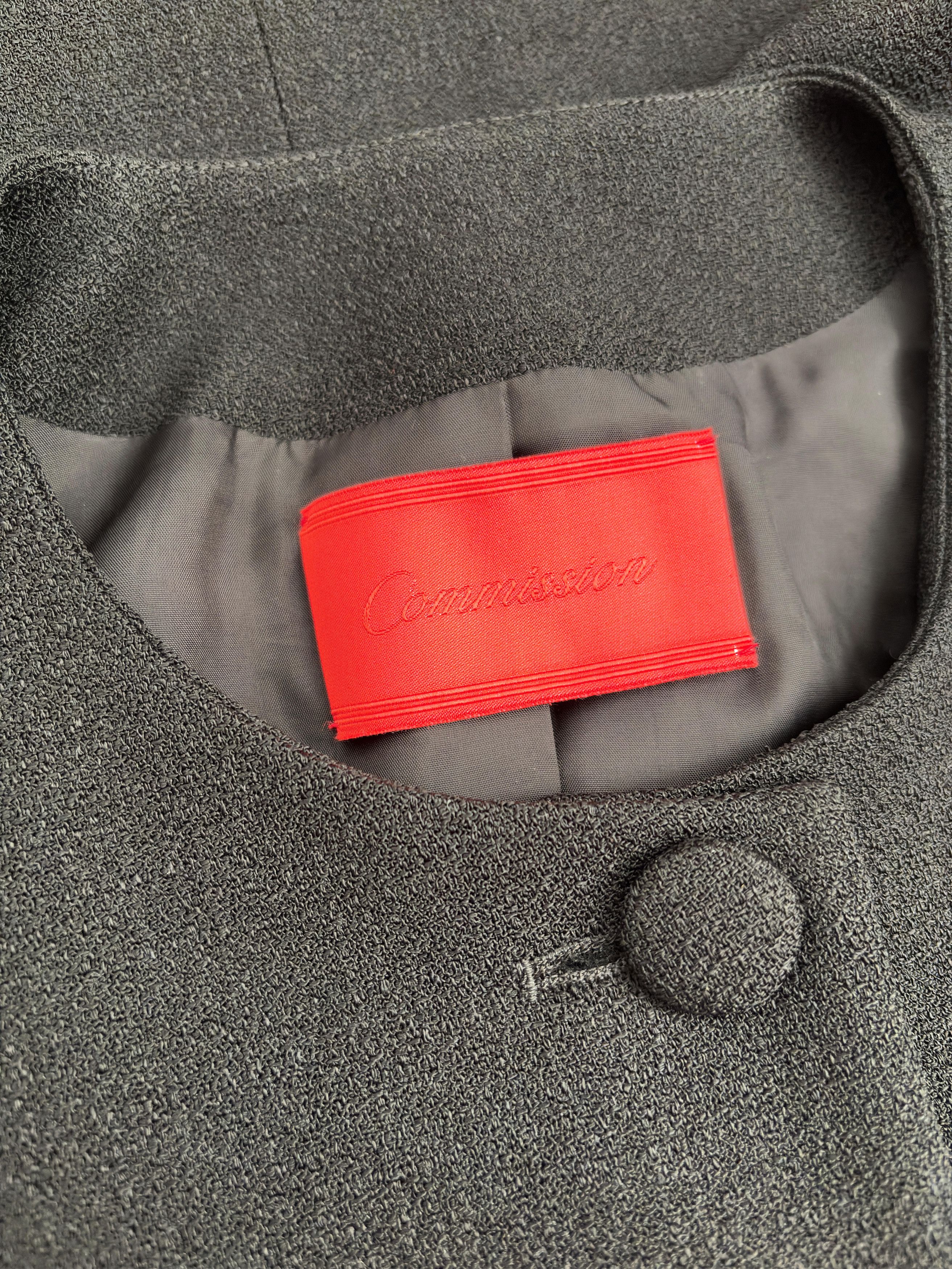 Commission 20fw Collarless Tweed Chasseur Jacket Black Size M / US 6-8 / IT 42-44 - 4 Thumbnail