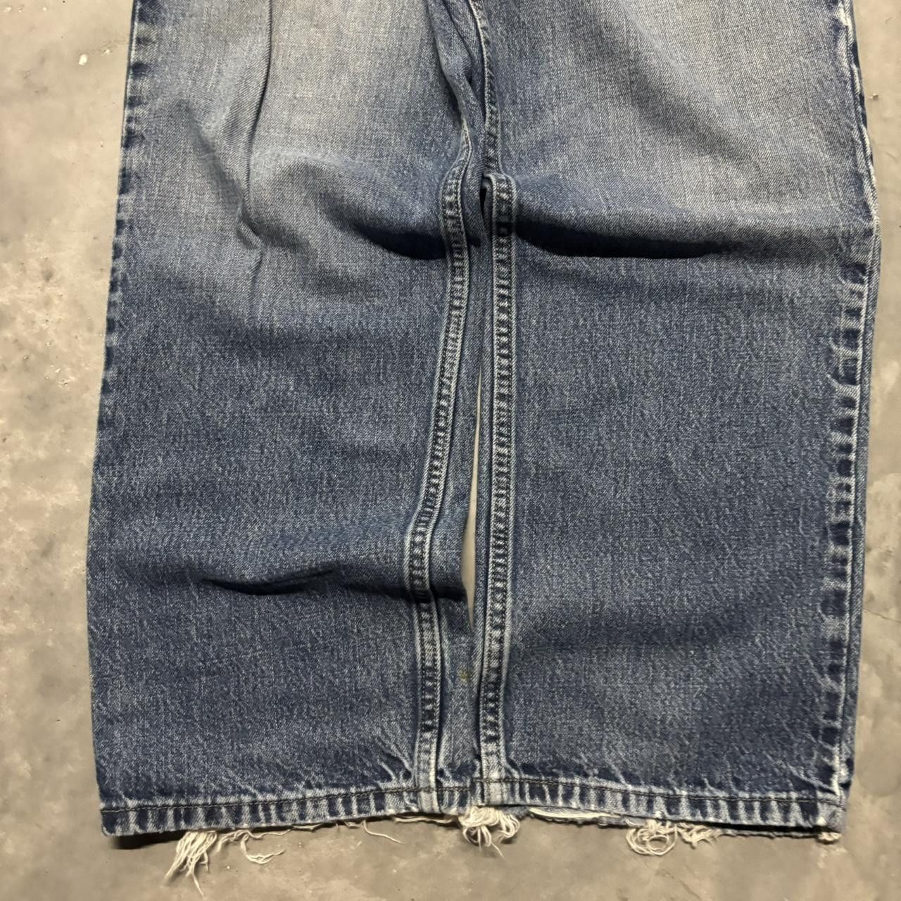 Japanese Brand × Vintage Crazy Vintage Y2K/2000s Grunge Dark Wash Distressed Denim Jeans! Size US 34 / EU 50 - 6 Thumbnail
