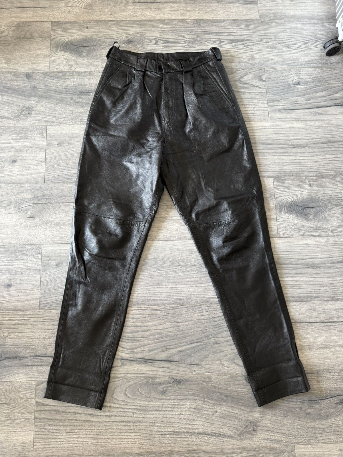 Givenchy Givenchy Lambskin Pleated Trousers in Black Size US 30 / EU 46 - 1 Thumbnail