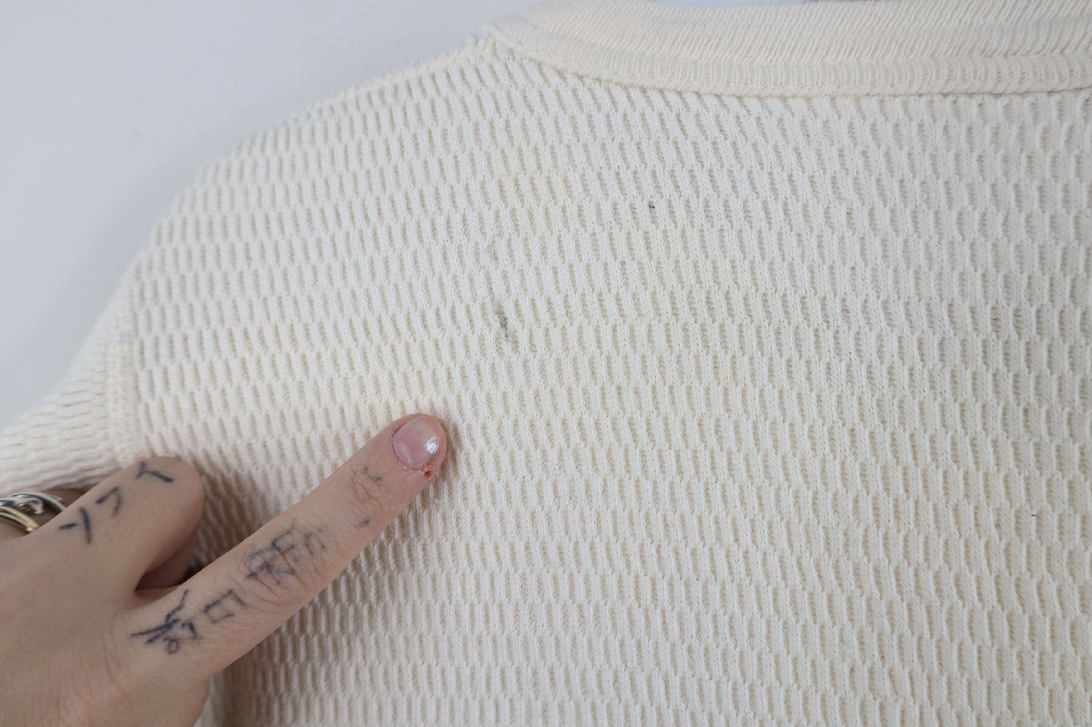 Vintage Vintage 70s Streetwear Thermal Waffle Knit T-Shirt Cream USA Size US M / EU 48-50 / 2 - 7 Thumbnail