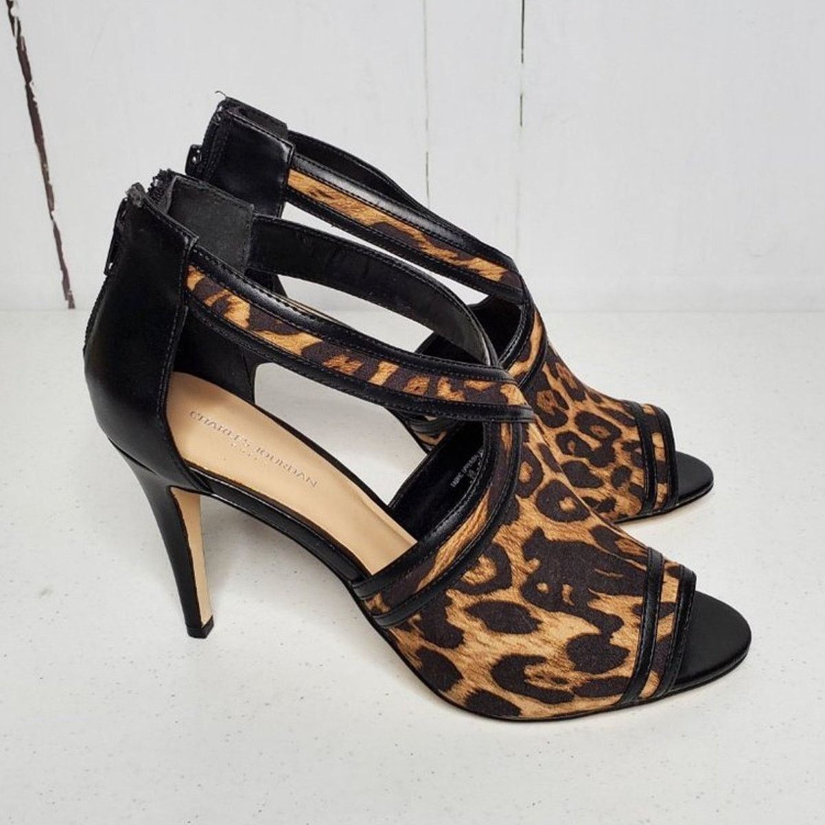 Charles Jourdan Charles Jourdan Paris Amy Leopard Print Peep Toe Heels 9.5 Size US 9.5 / IT 39.5 - 5 Thumbnail