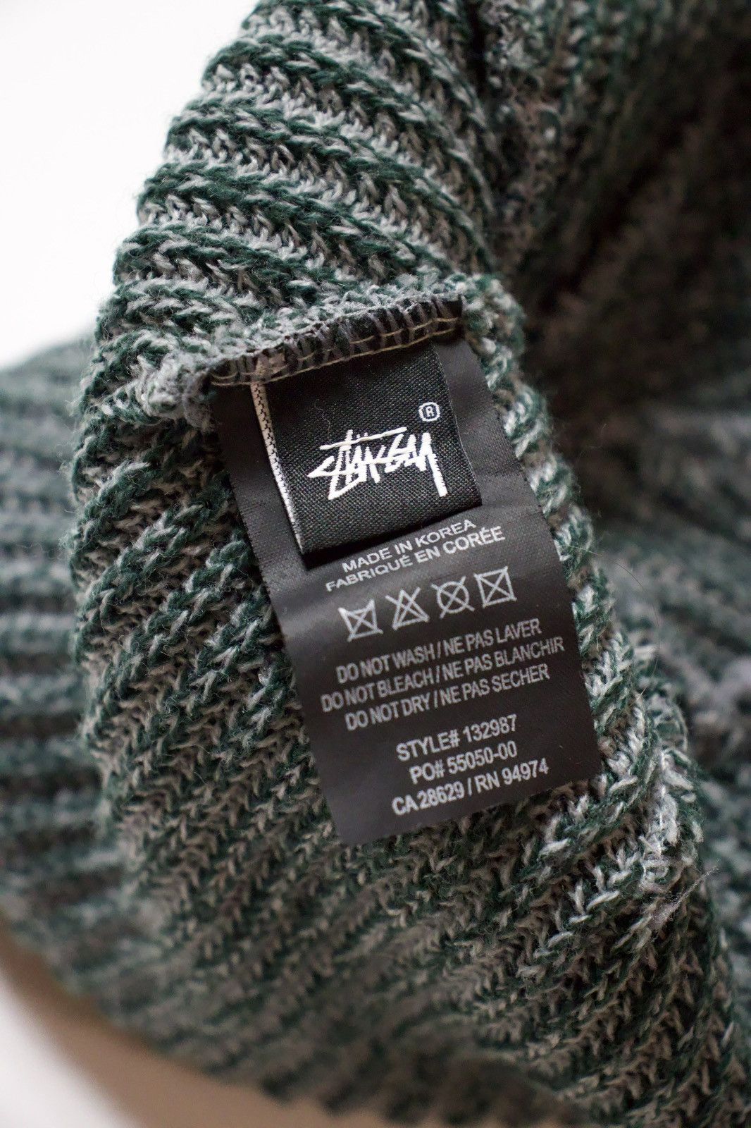 Stussy Stussy 2-Tone Knit Short Beanie Dark Green Size ONE SIZE - 5 Thumbnail