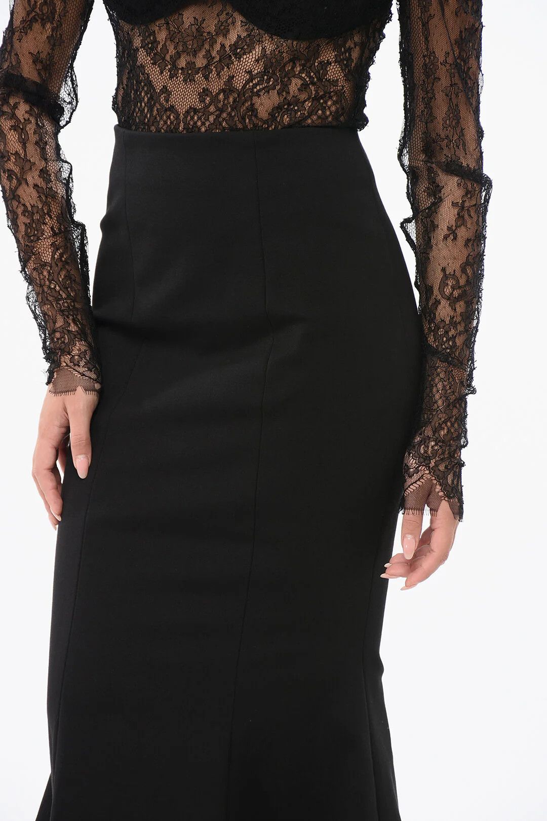Balmain og1mm0326 Midi Skirt in Black Size 38" / US 16 / IT 52 - 3 Thumbnail