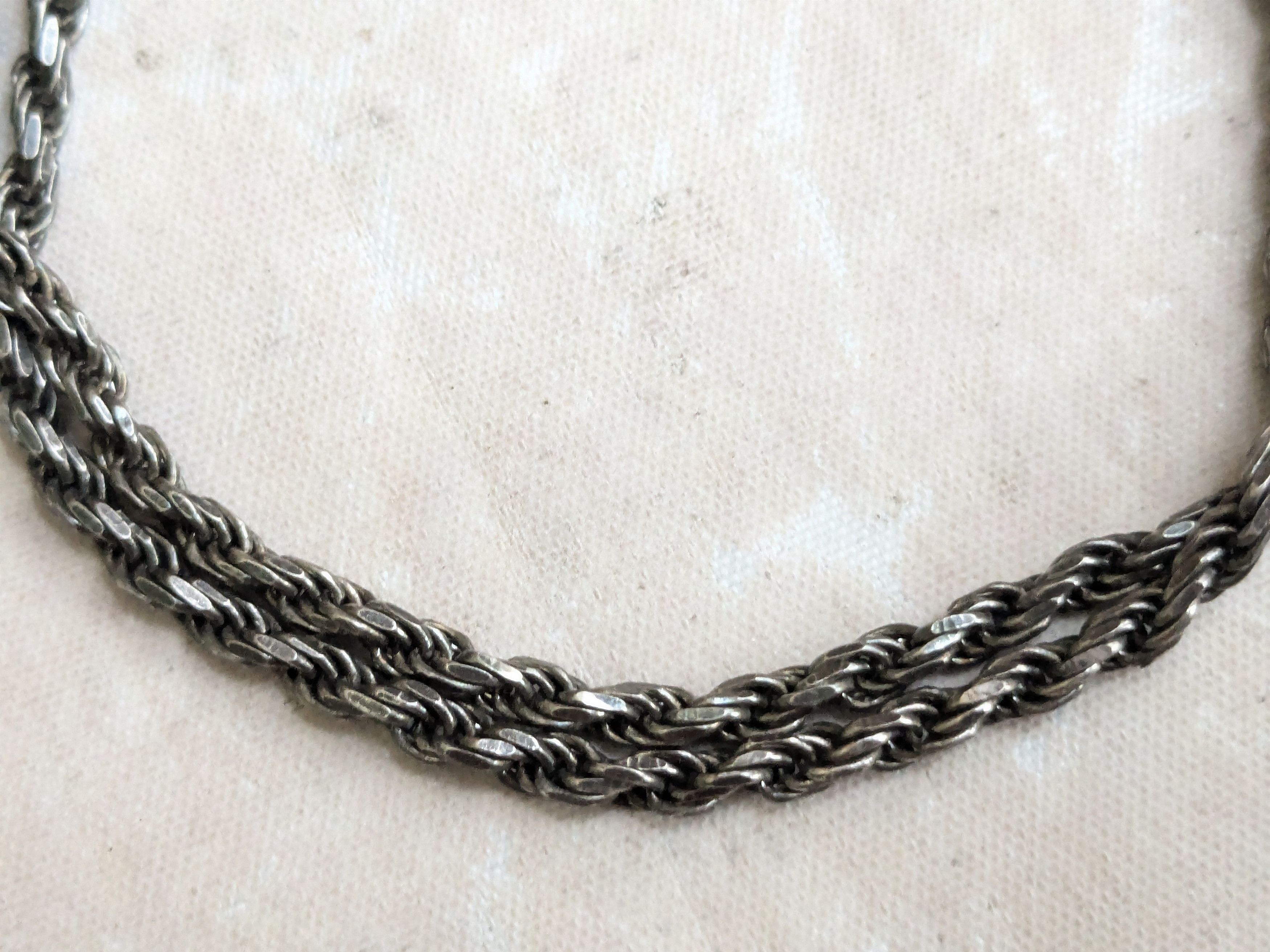 Jewelry Vintage Sterling Silver Rope Necklace Twist 20" Italy Size ONE SIZE - 4 Thumbnail