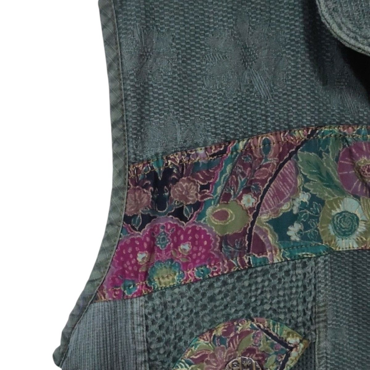 Art Comes First Vintage Vest Patchwork Flora Design Size US L / EU 52-54 / 3 - 6 Thumbnail