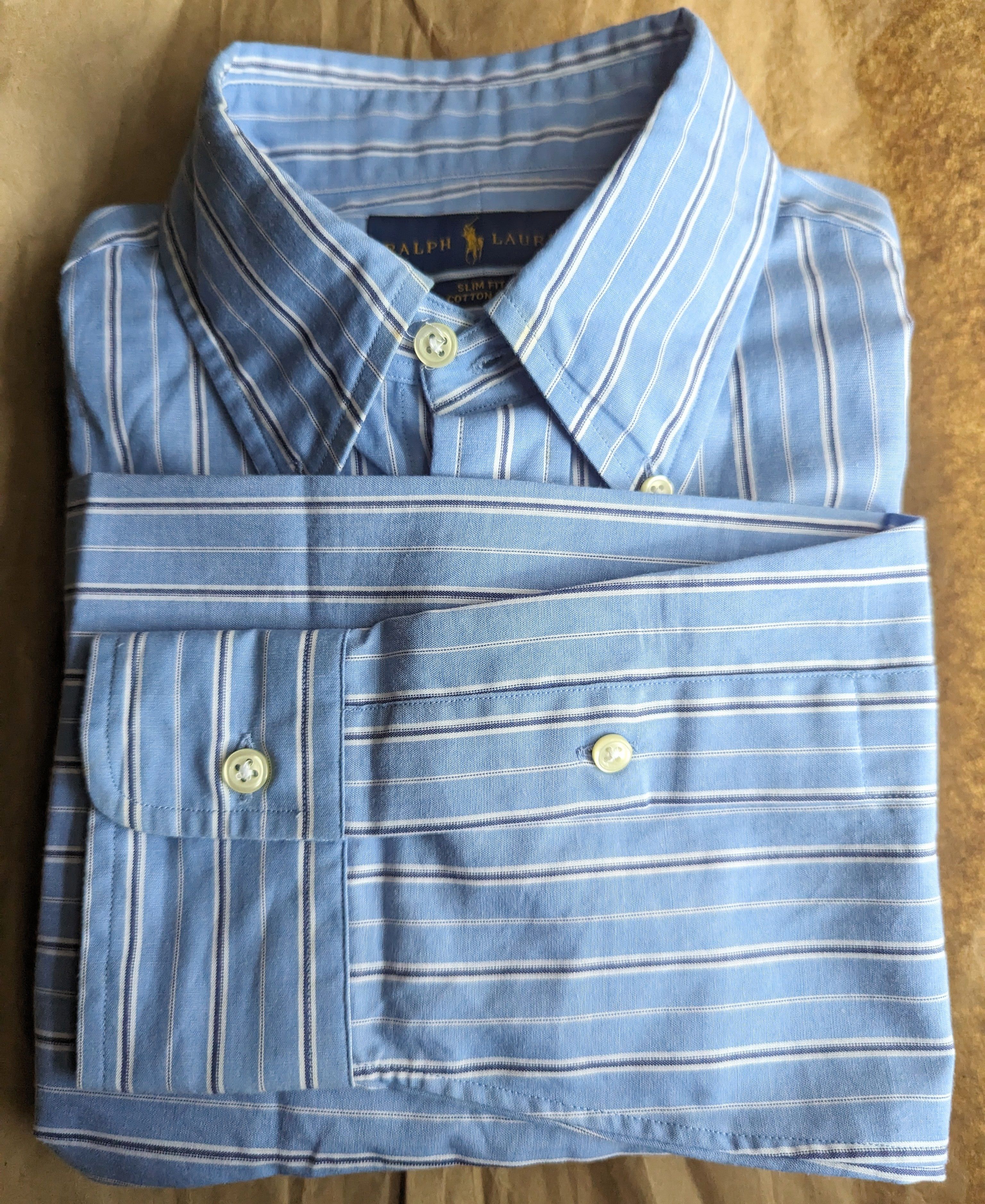 Polo Ralph Lauren × RRL Ralph Lauren × Ralph Lauren BNWT Striped Poplin Button Down Collar Shirt Size US M / EU 48-50 / 2 - 8 Thumbnail